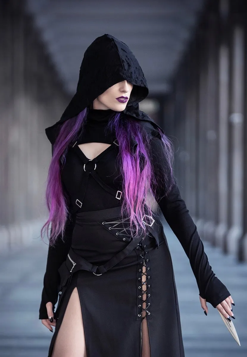Dark In Love - Punk Sexy Slit Irregular Black - Skirt