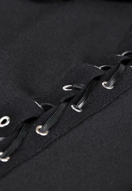 Dark In Love - Punk Sexy Slit Irregular Black - Skirt