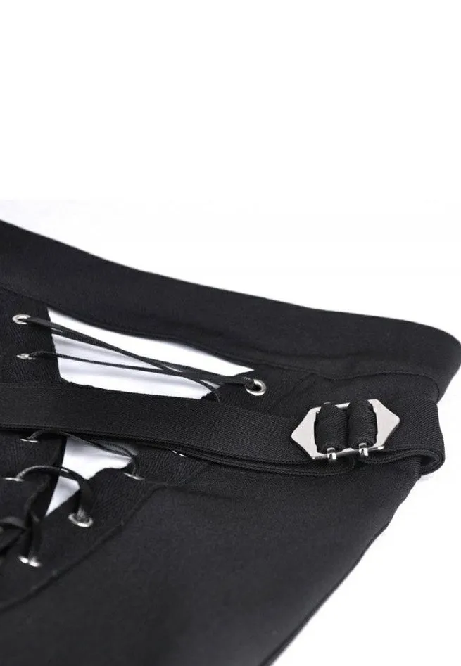 Dark In Love - Punk Sexy Slit Irregular Black - Skirt
