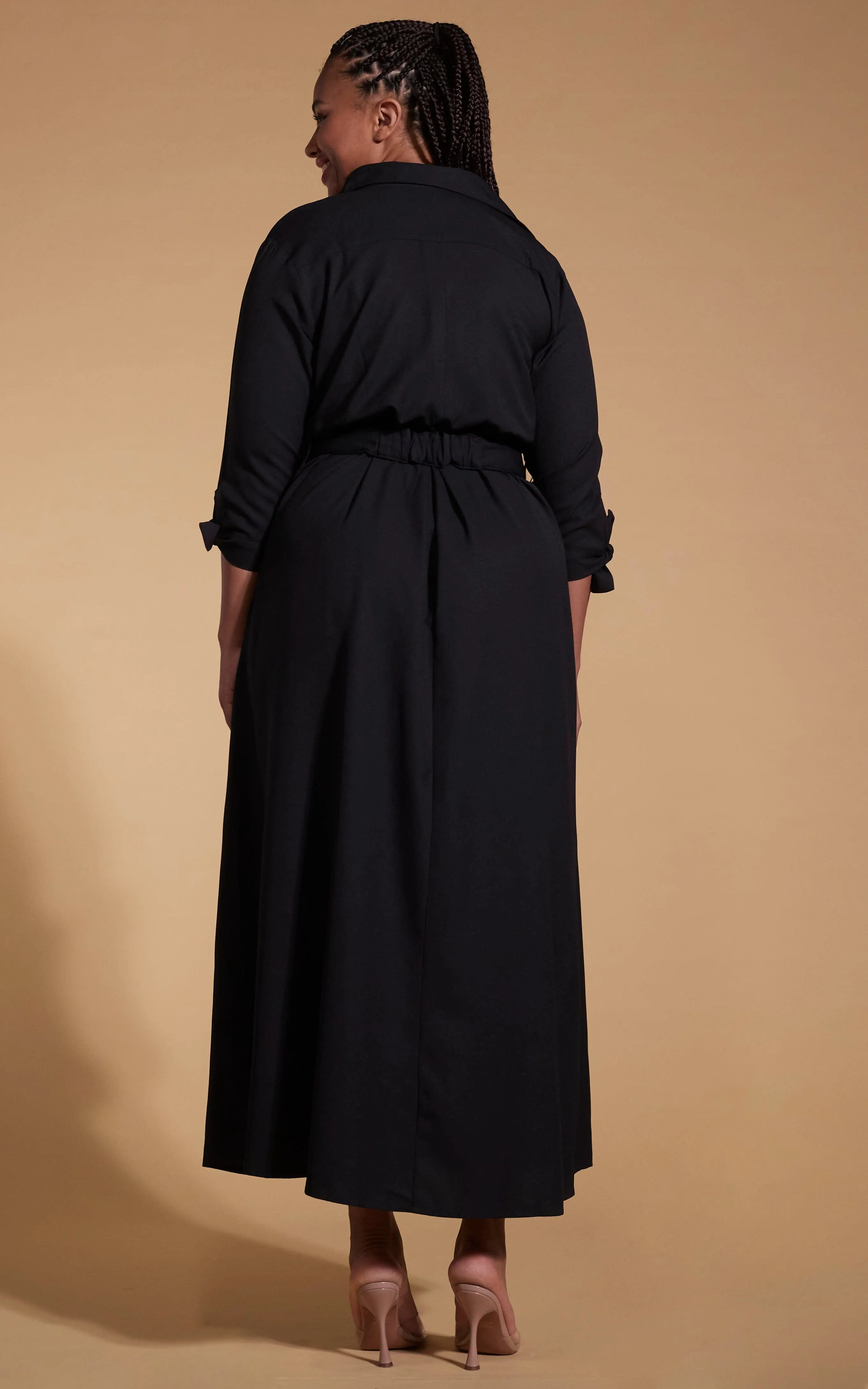 Dove Dress In Black - Extended Sizing