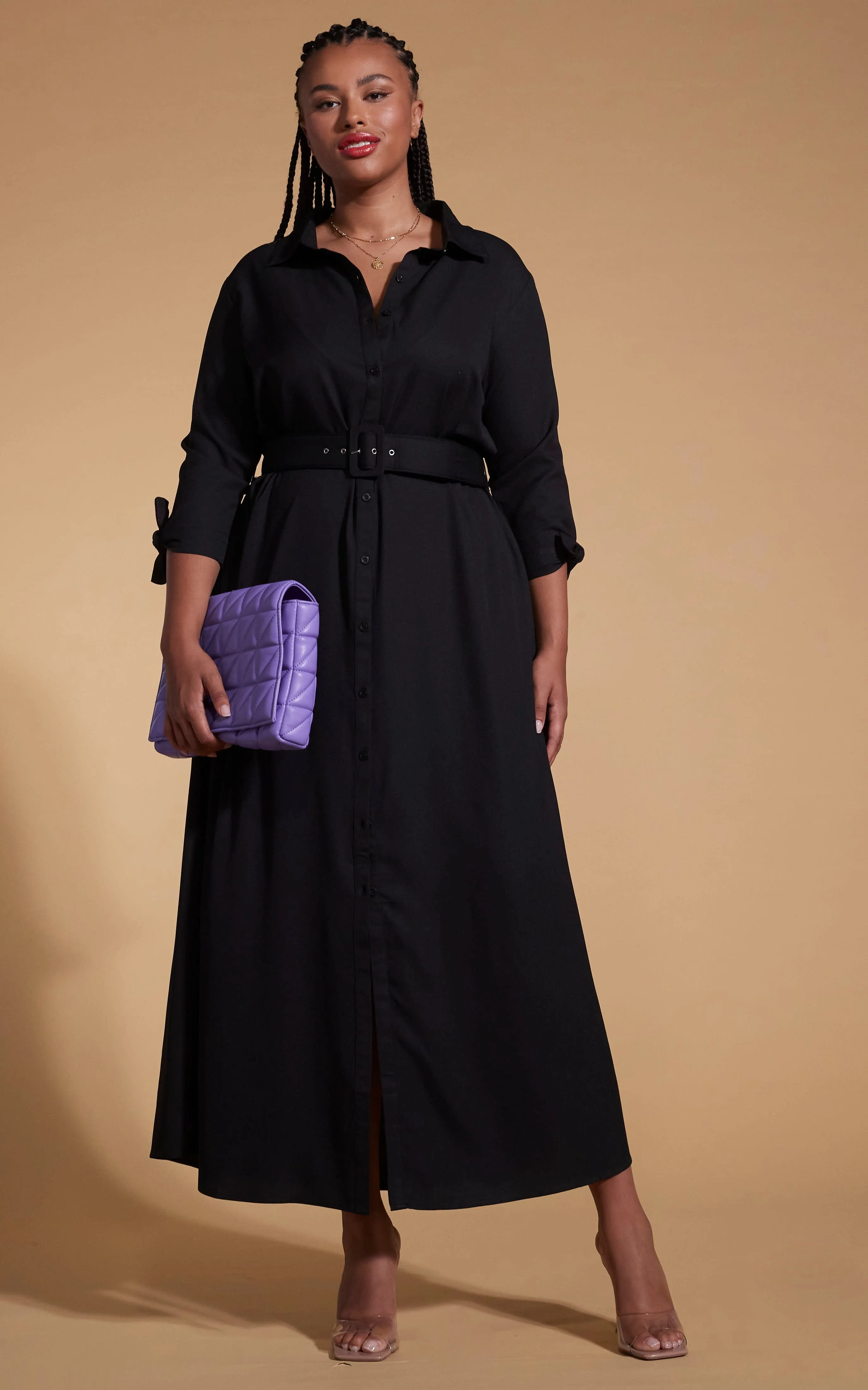 Dove Dress In Black - Extended Sizing