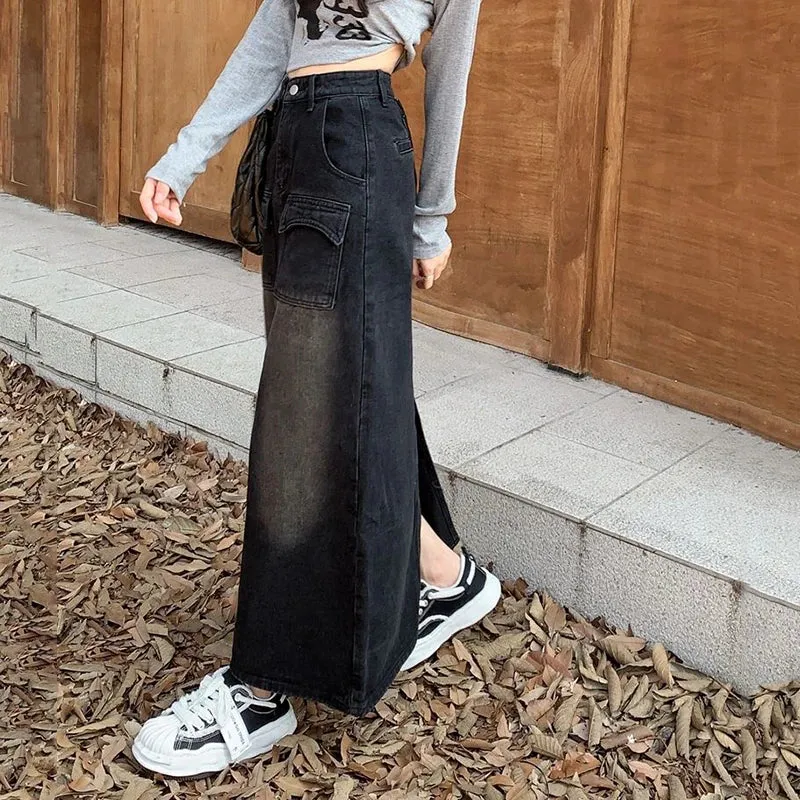 DressBetty - Vintage High Waist Streetwear A-Line Denim Skirt