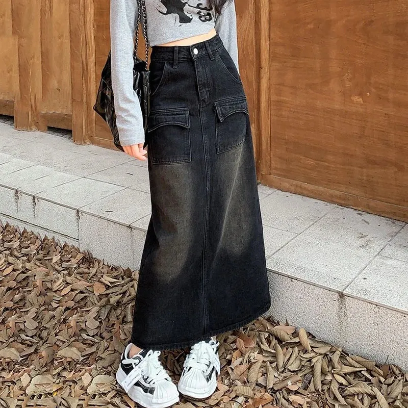 DressBetty - Vintage High Waist Streetwear A-Line Denim Skirt