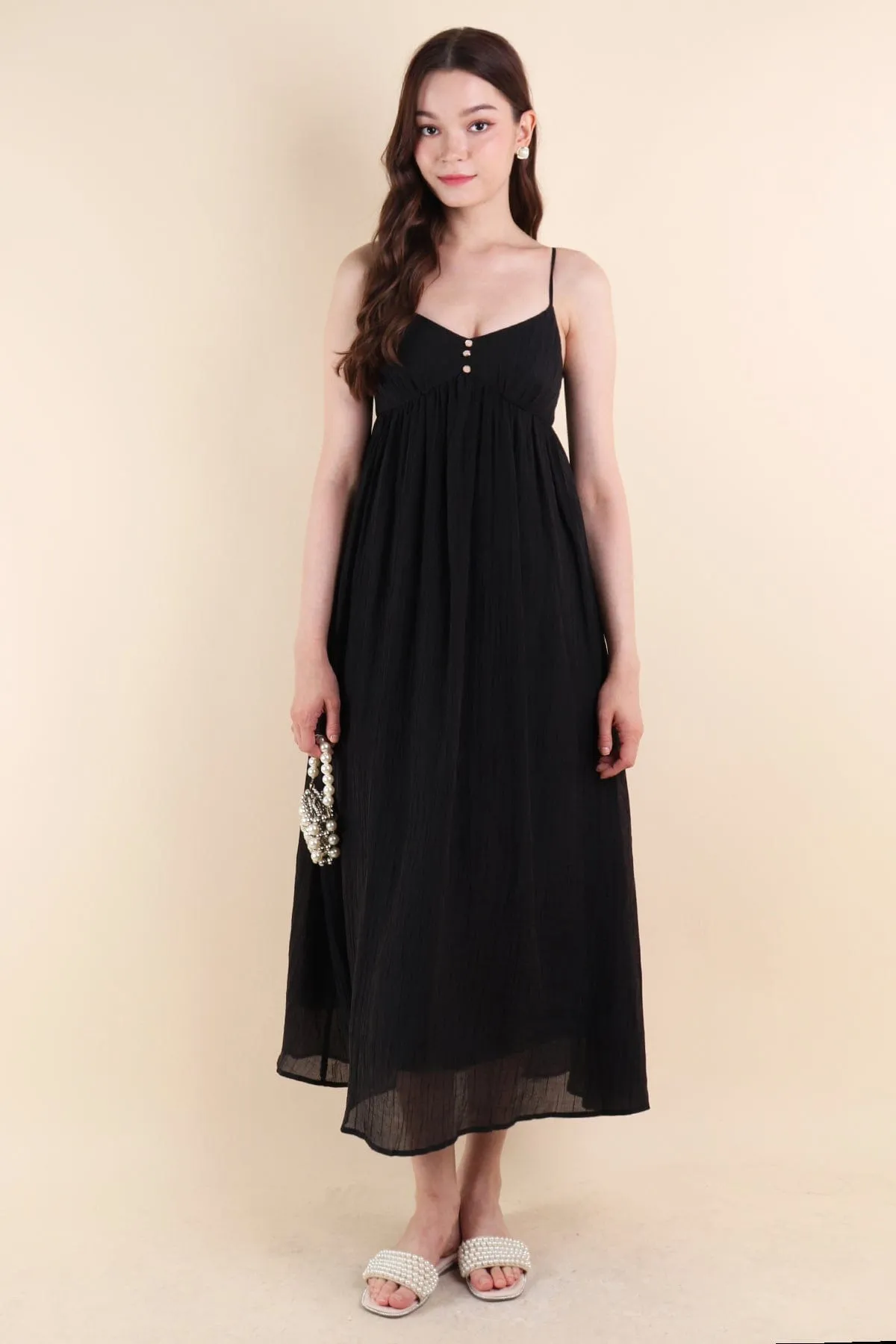 EMERSON CREPE MAXI IN BLACK