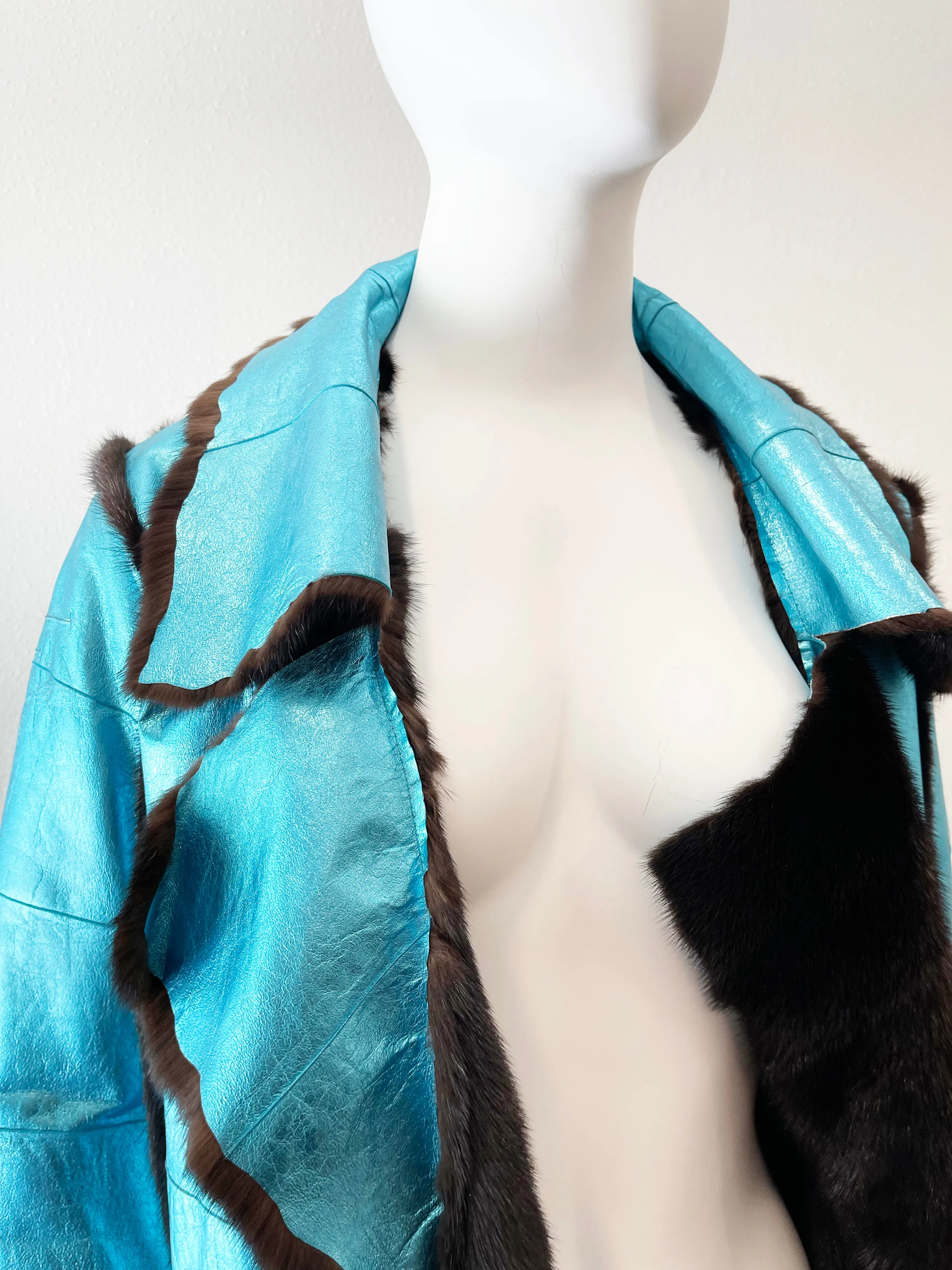 FENDI Metallic Leather Coat