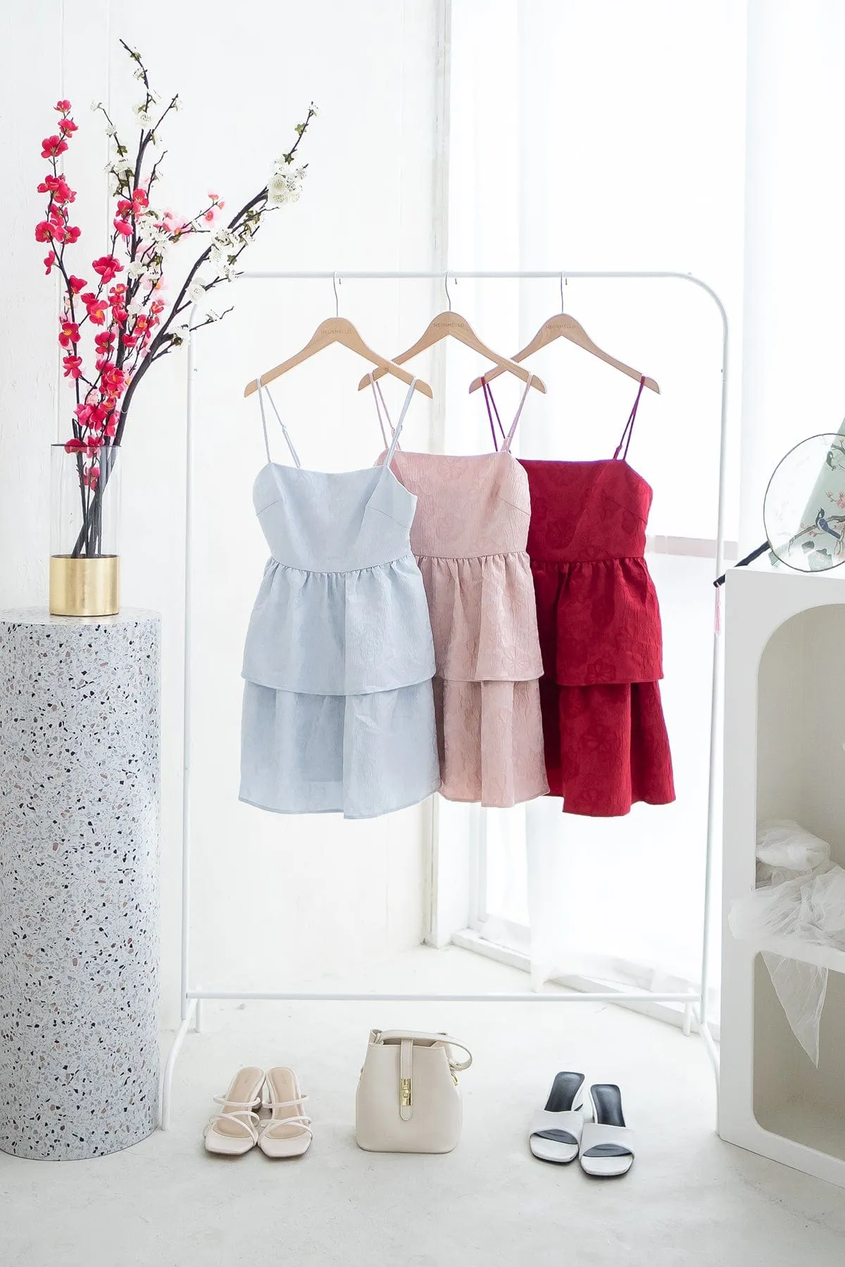 FINCH JACQUARD DRESS IN ROSEA PINK