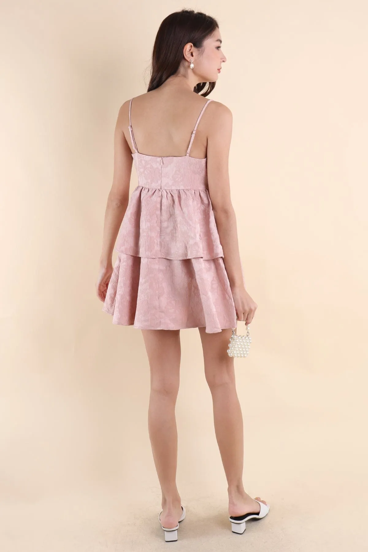 FINCH JACQUARD DRESS IN ROSEA PINK