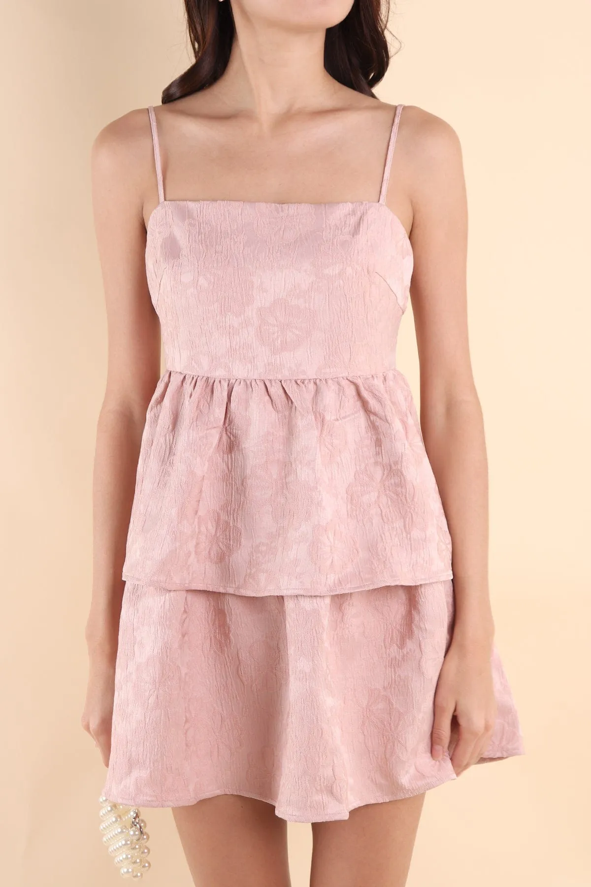 FINCH JACQUARD DRESS IN ROSEA PINK
