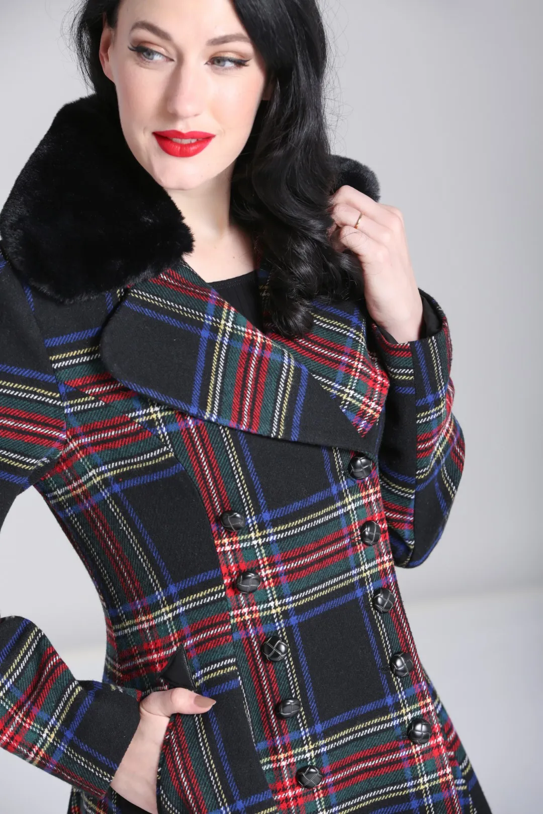 Forester Plaid Coat by Hell Bunny