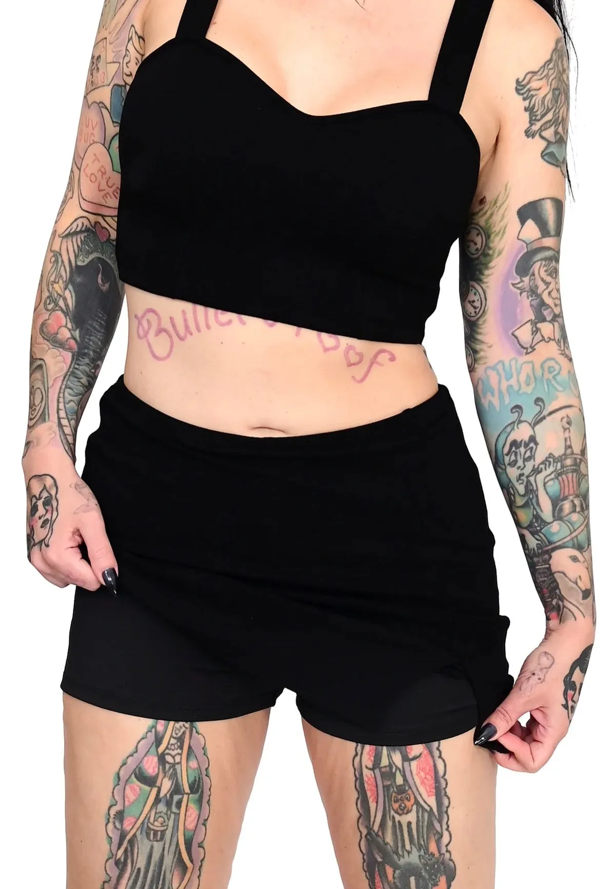 Foxblood - Bridget Mini With Built In Shorts Black - Skirt