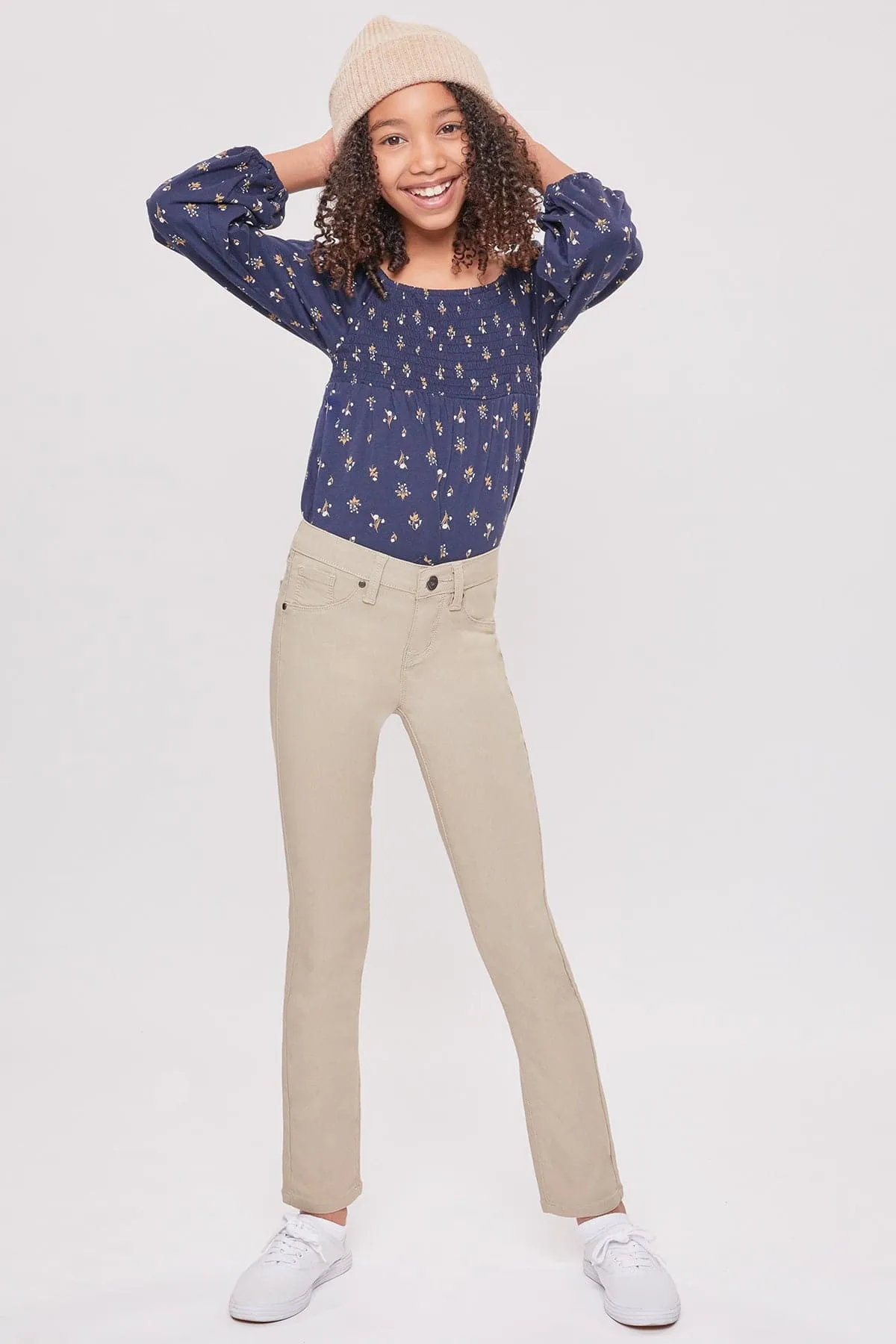 Girls' Stretch Skinny School Color Pants