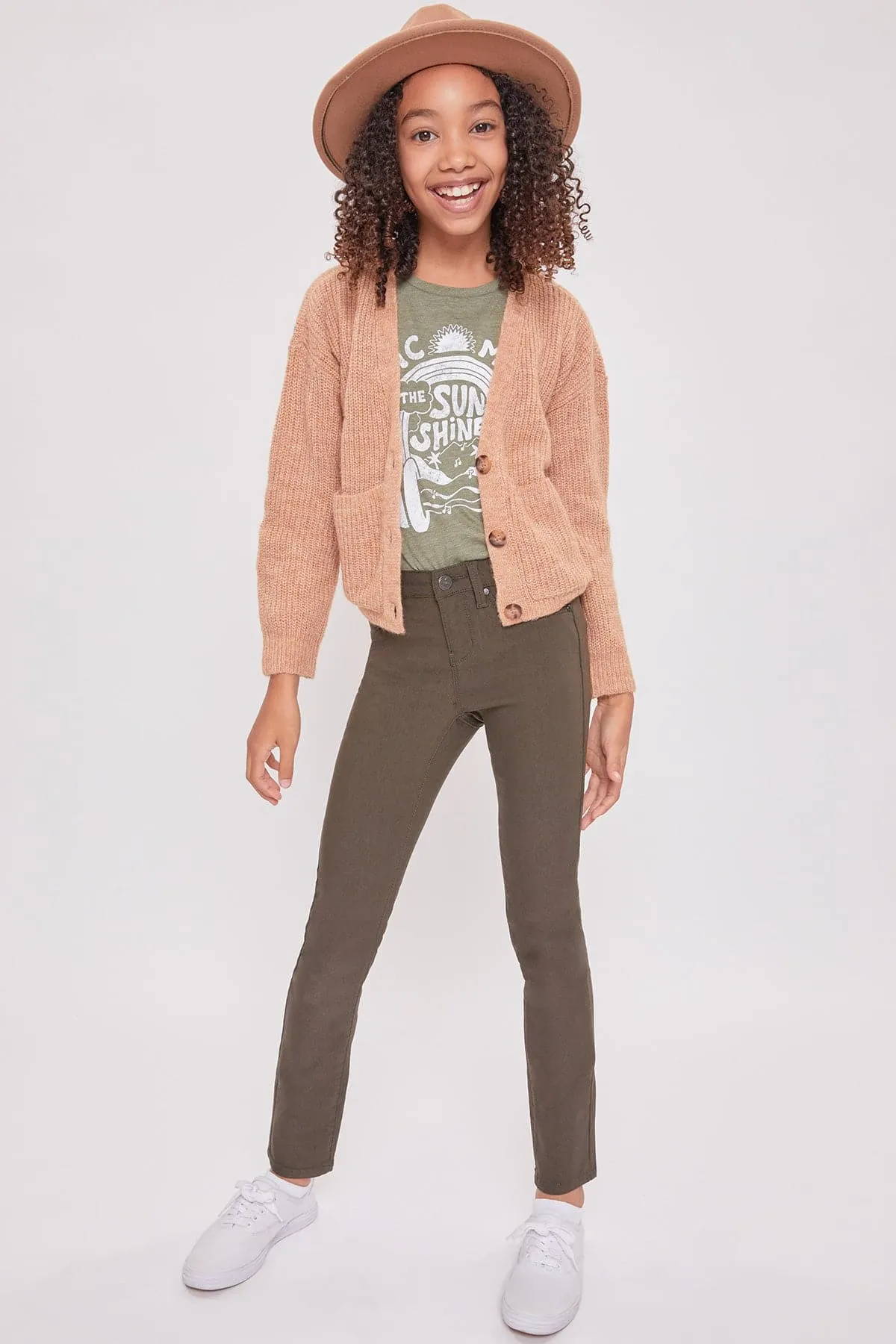 Girls' Stretch Skinny School Color Pants