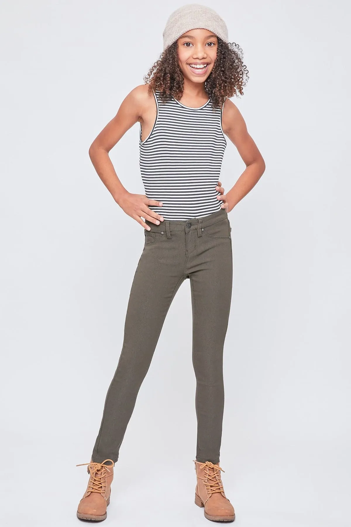Girls' Stretch Skinny School Color Pants