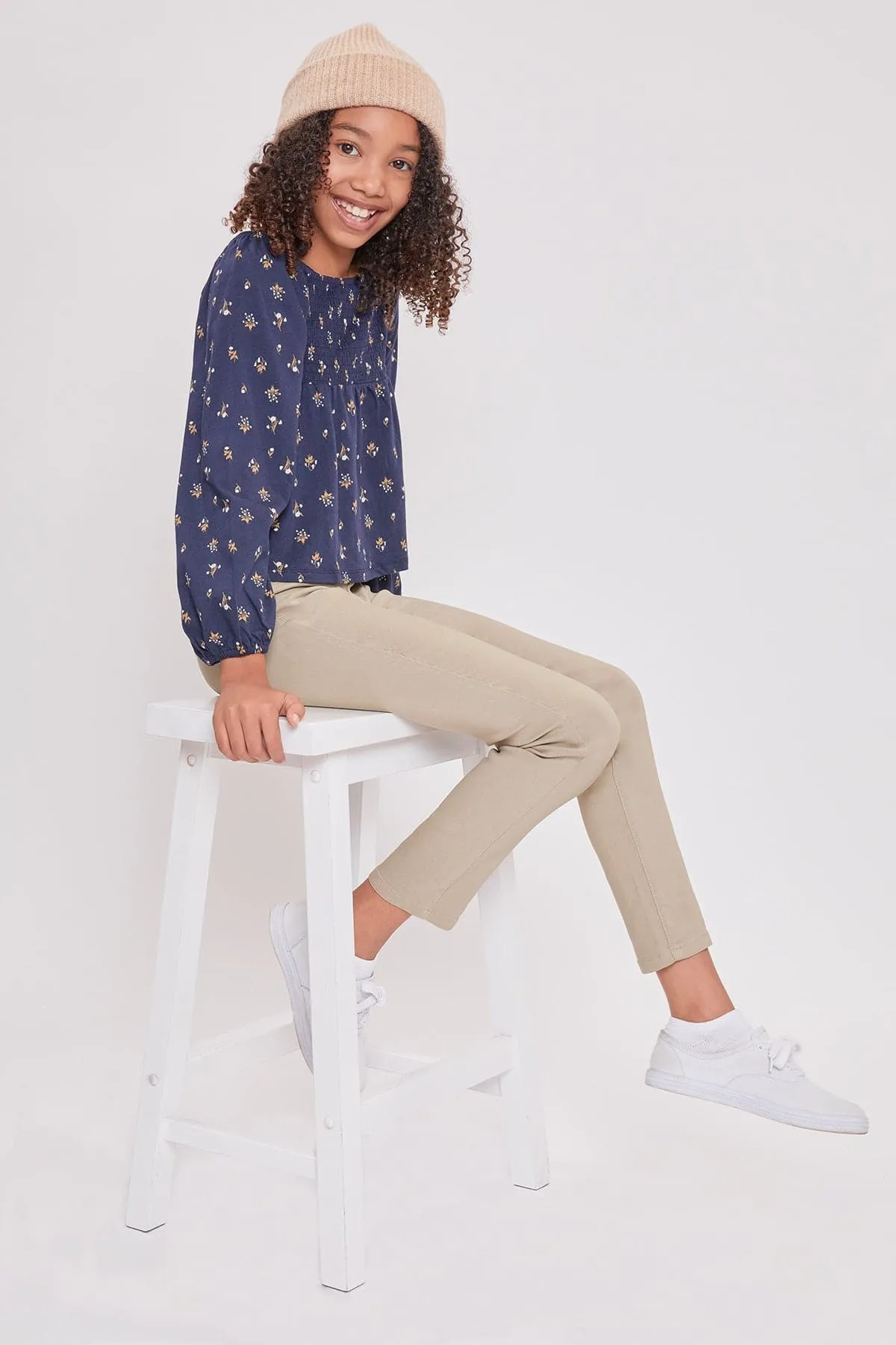 Girls' Stretch Skinny School Color Pants