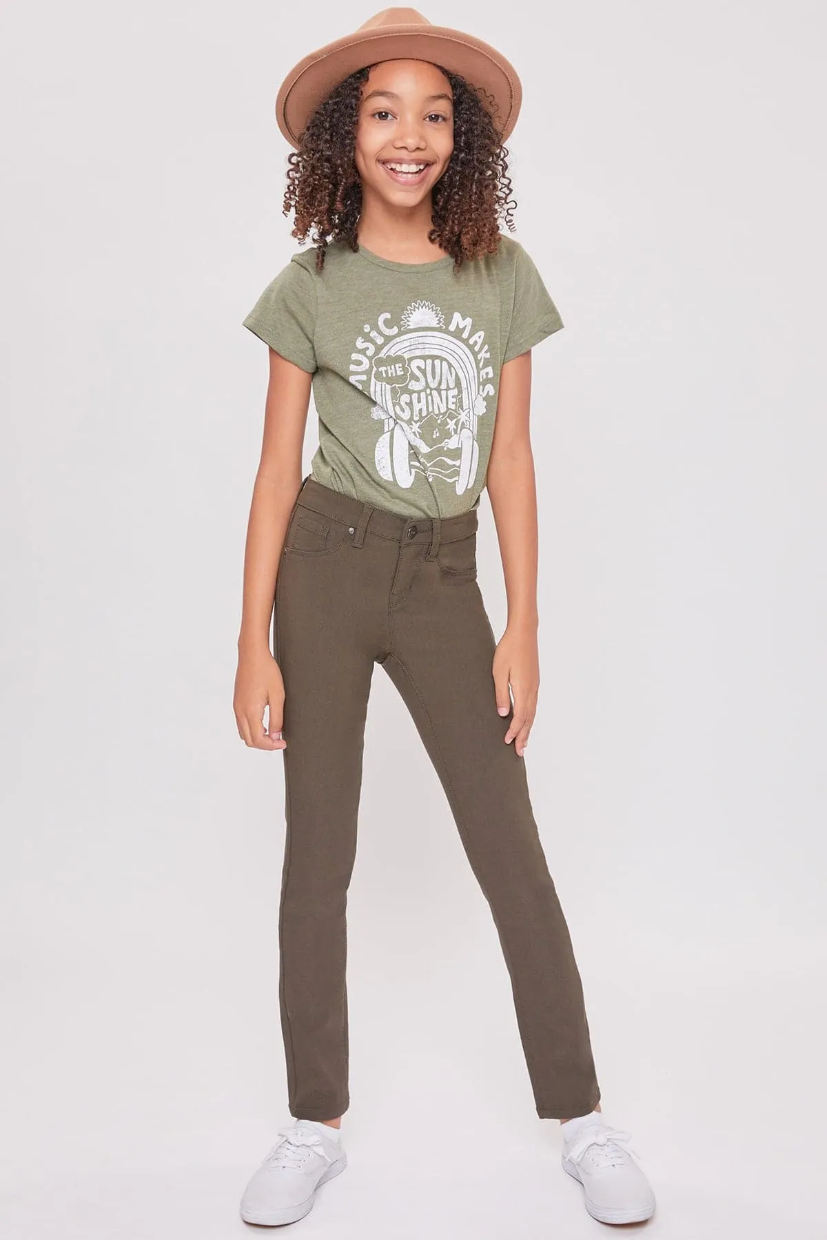 Girls' Stretch Skinny School Color Pants