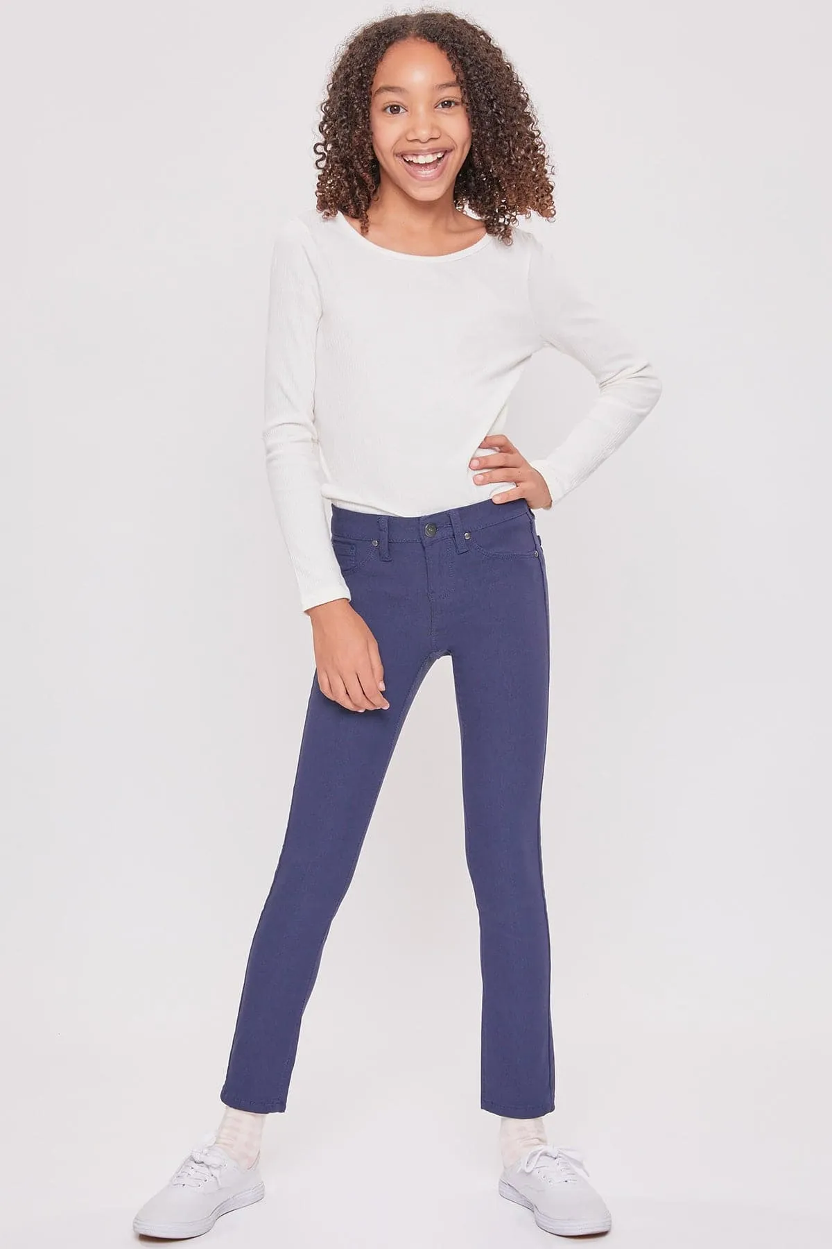 Girls' Stretch Skinny School Color Pants