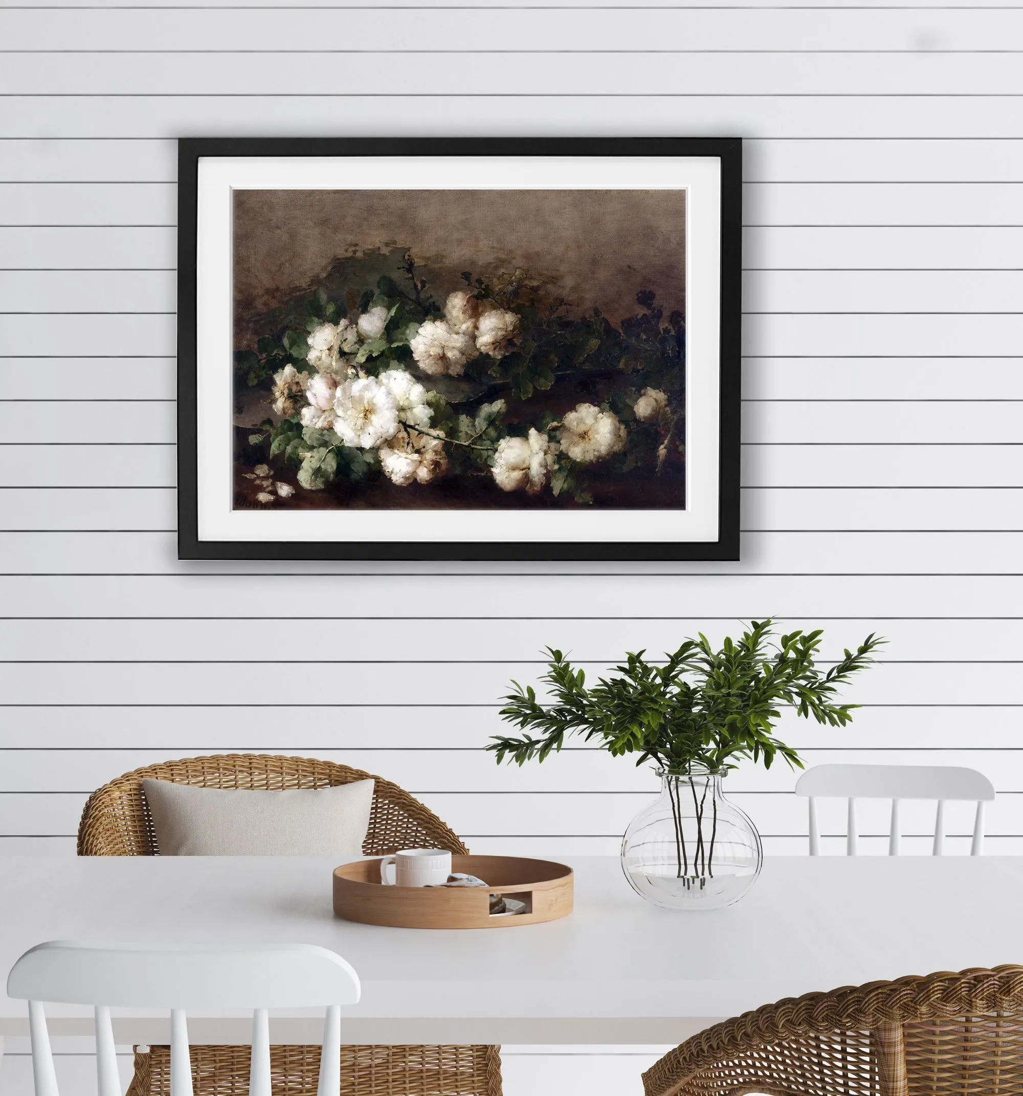 Guitar and Roses Vintage Art