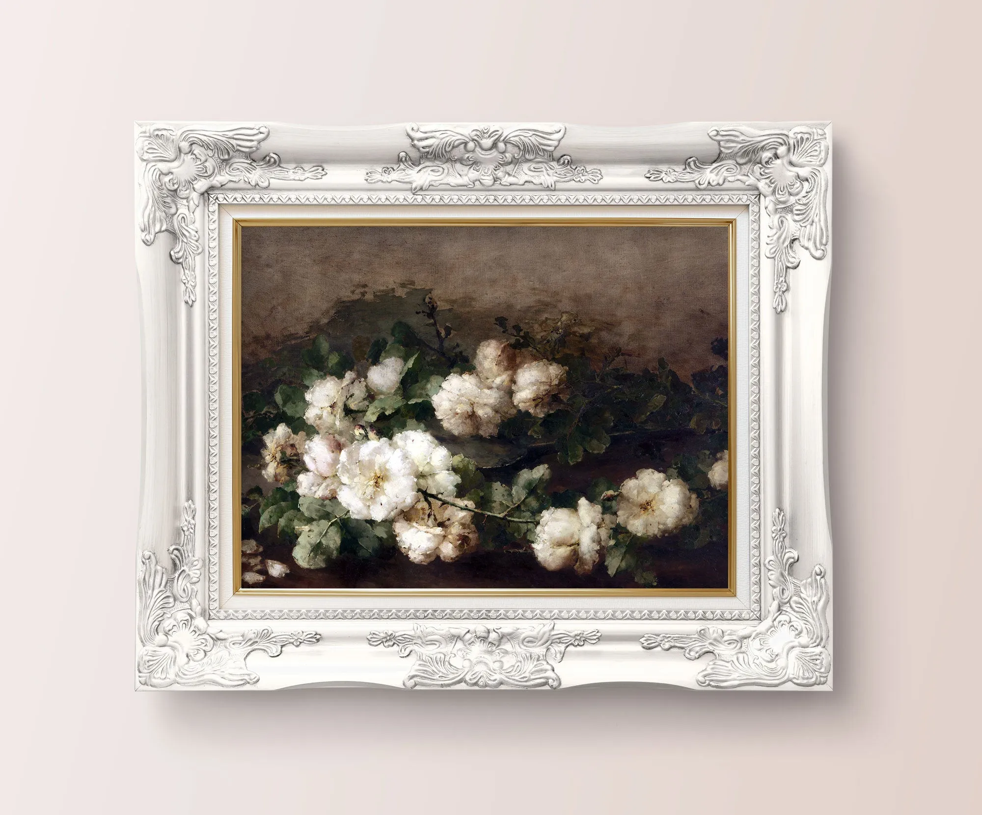 Guitar and Roses Vintage Art