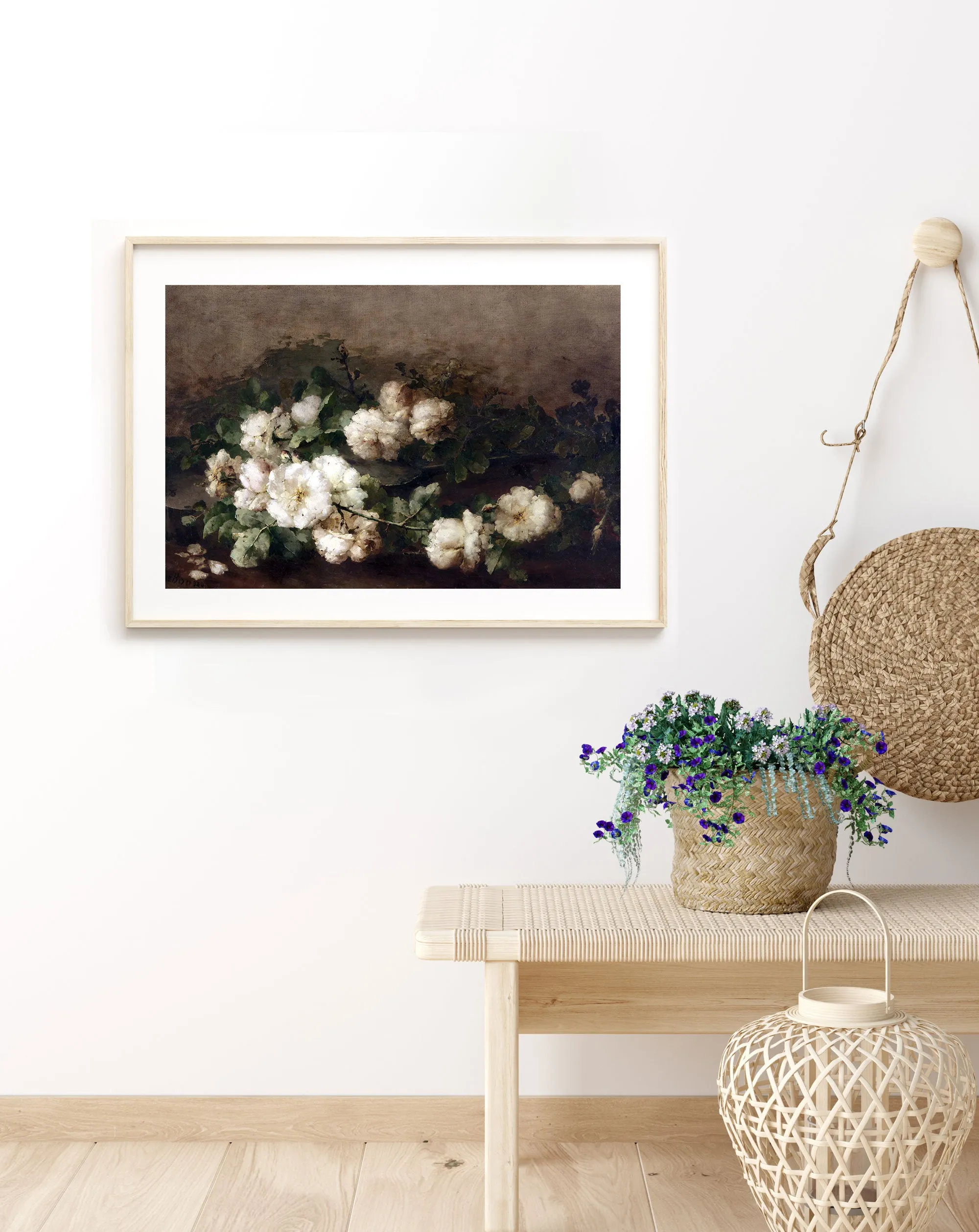 Guitar and Roses Vintage Art