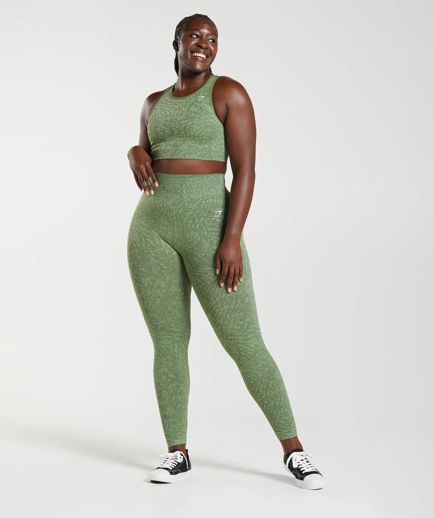 Gymshark Adapt Animal Seamless Leggings -  Wild | Iguana Green