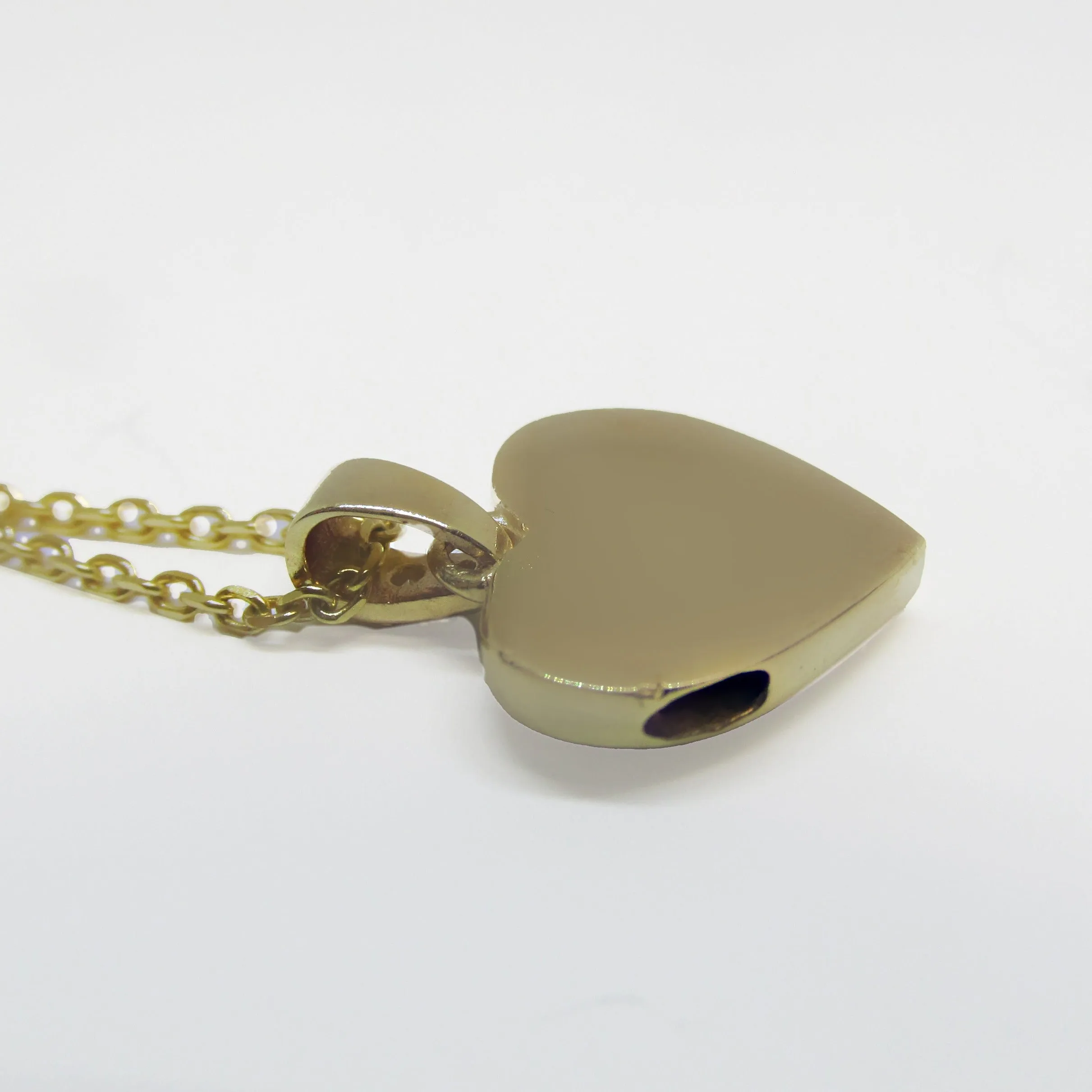 Heart Cremation Pendant 14k Gold with Diamonds