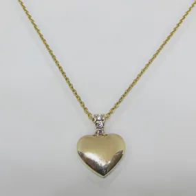 Heart Cremation Pendant 14k Gold with Diamonds