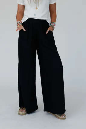 Its A Breeze Wide Leg Pants - Black