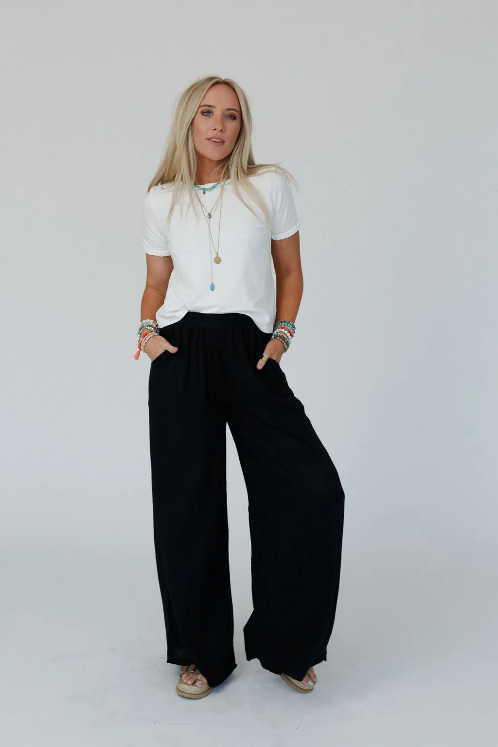 Its A Breeze Wide Leg Pants - Black