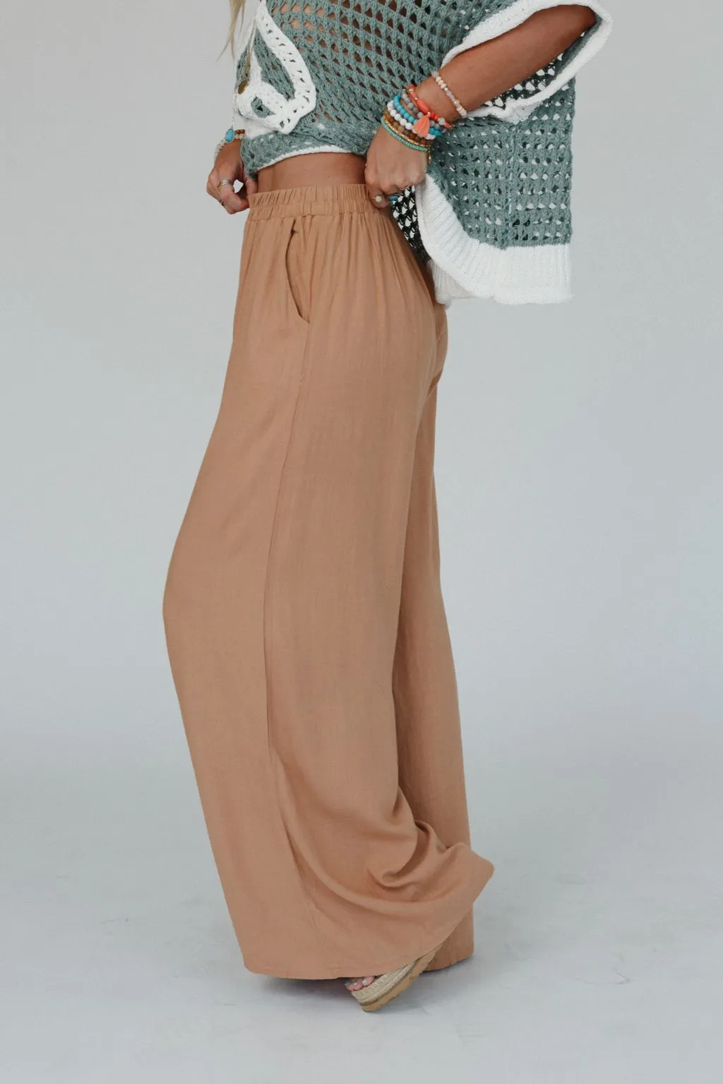 Its A Breeze Wide Leg Pants - Camel