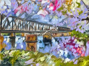 Jacaranda season - Grafton Bridge - art print