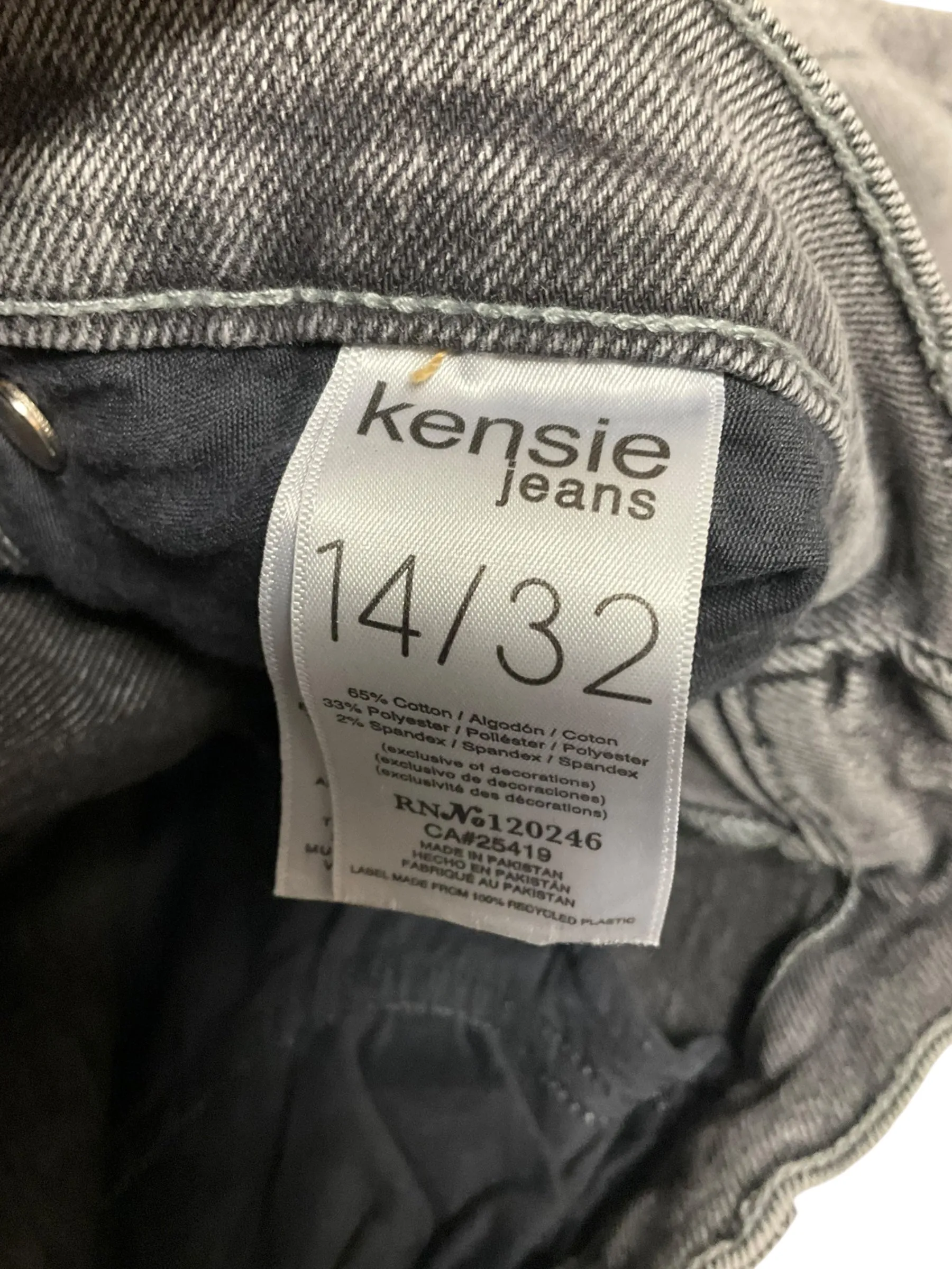 Jeans Skinny By Kensie In Grey Denim, Size: 14