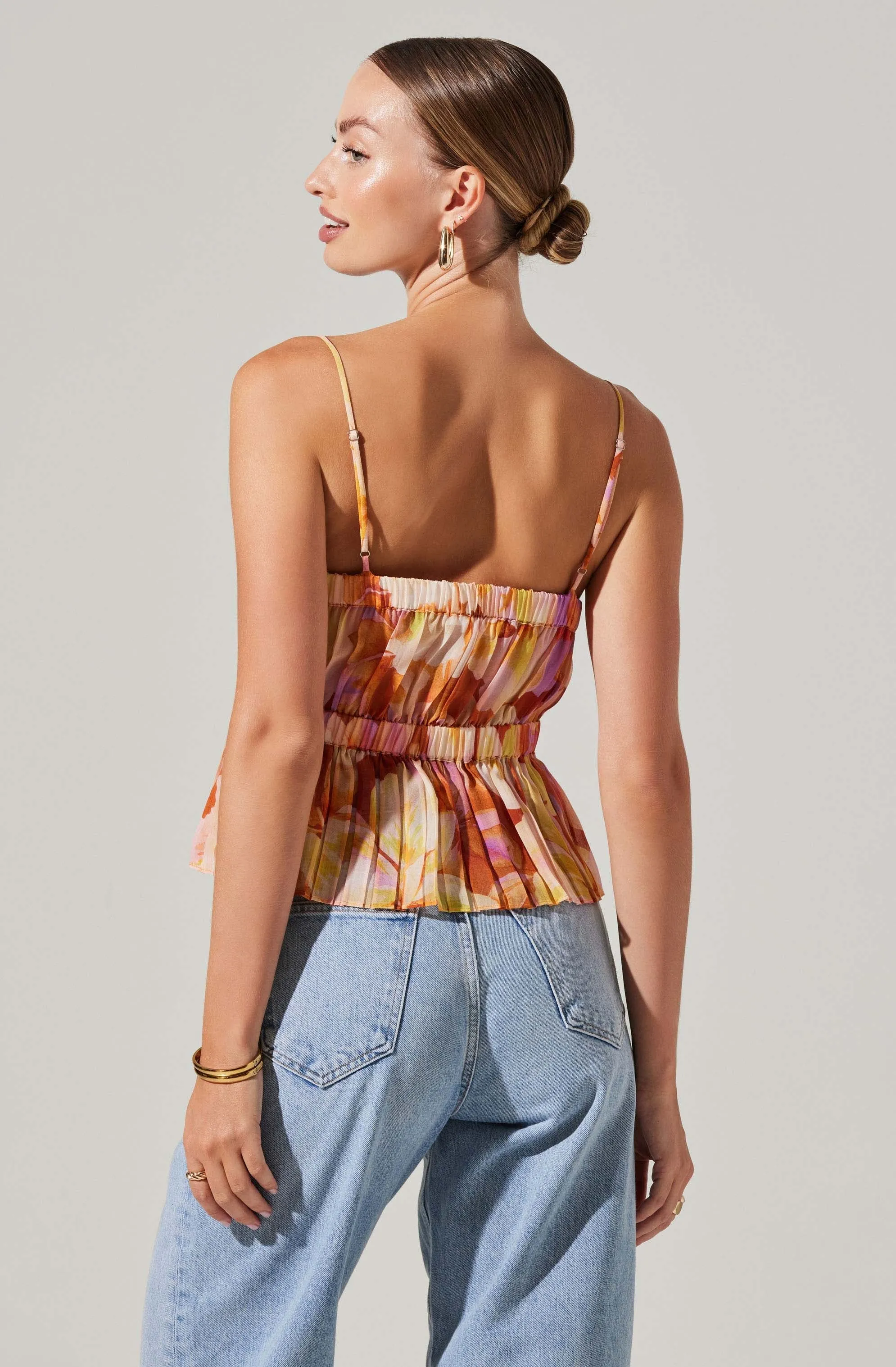 Katie Pleated Floral Top