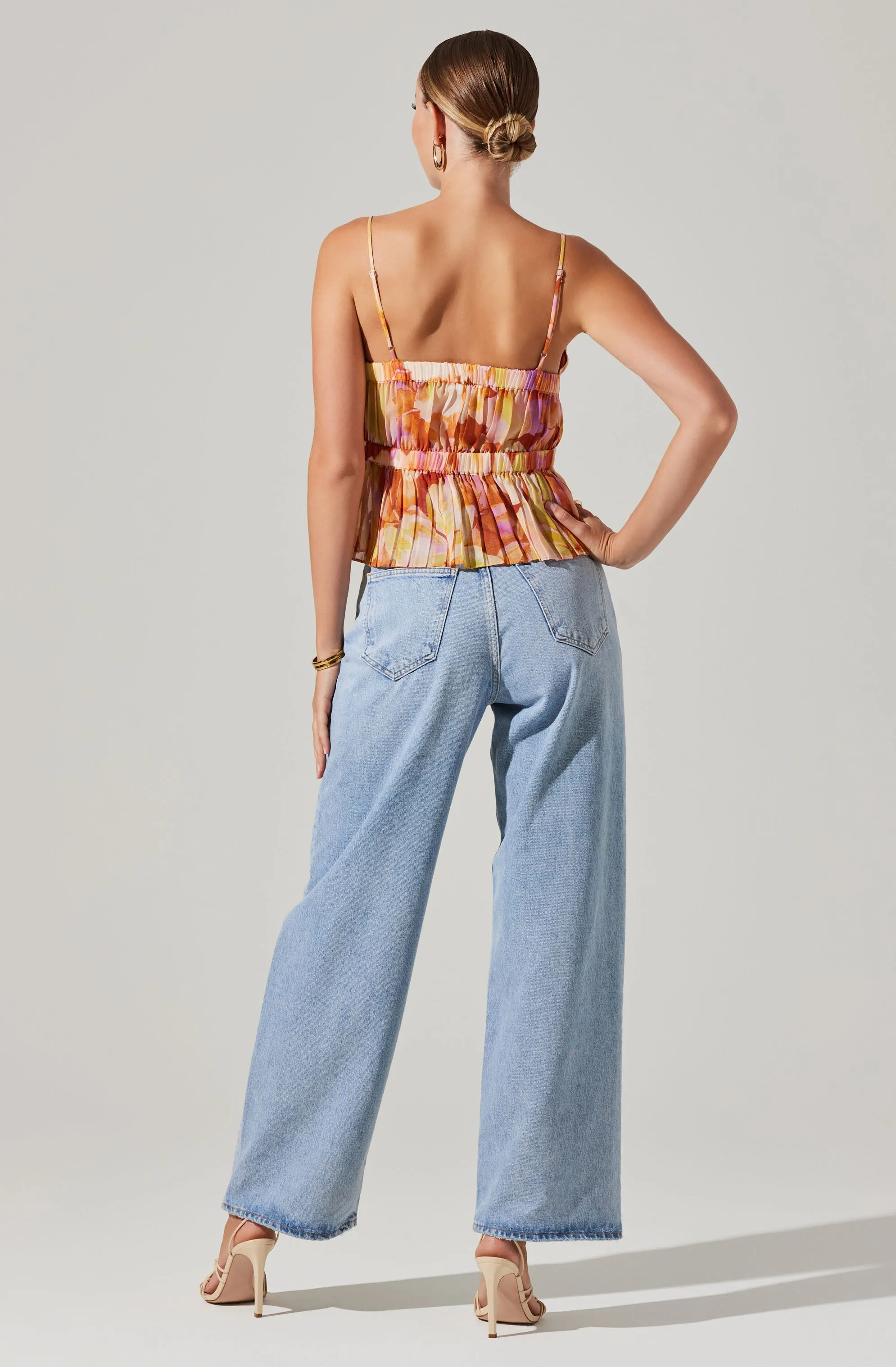 Katie Pleated Floral Top