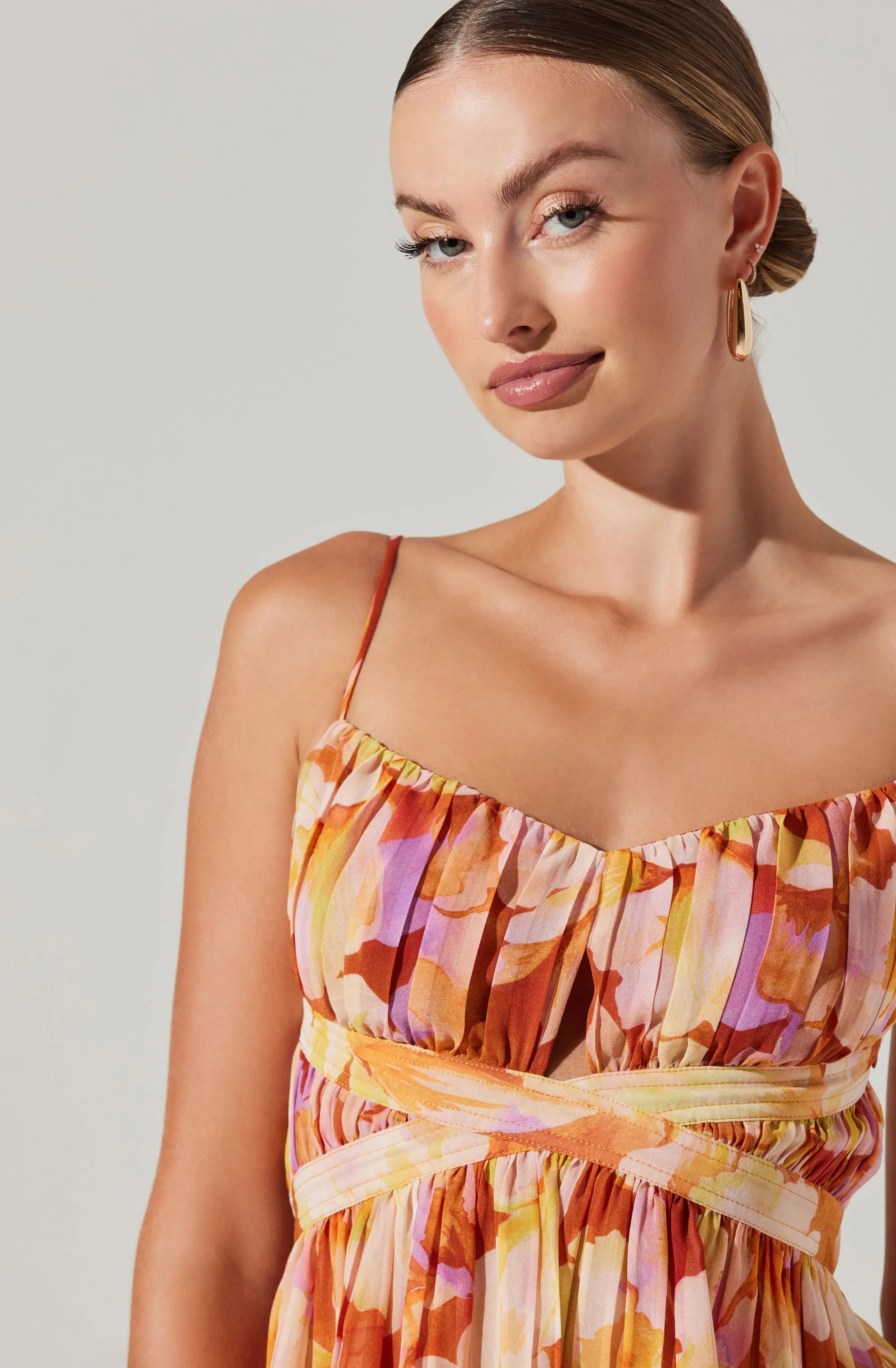Katie Pleated Floral Top