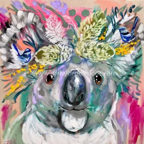 Koala and blue wrens -art print