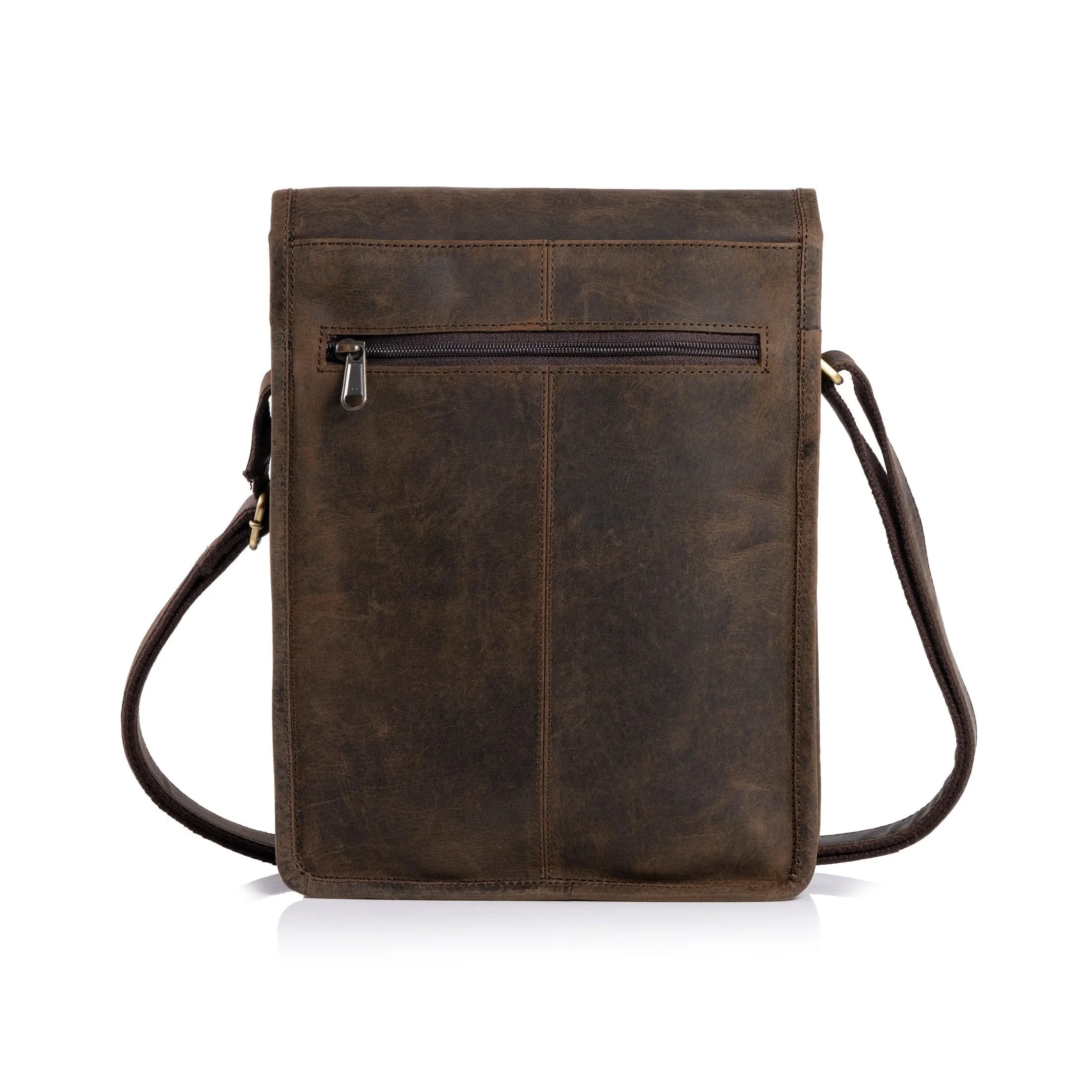 Leather 11 Inch Sturdy Leather satchel iPad Messenger Bag for men and women