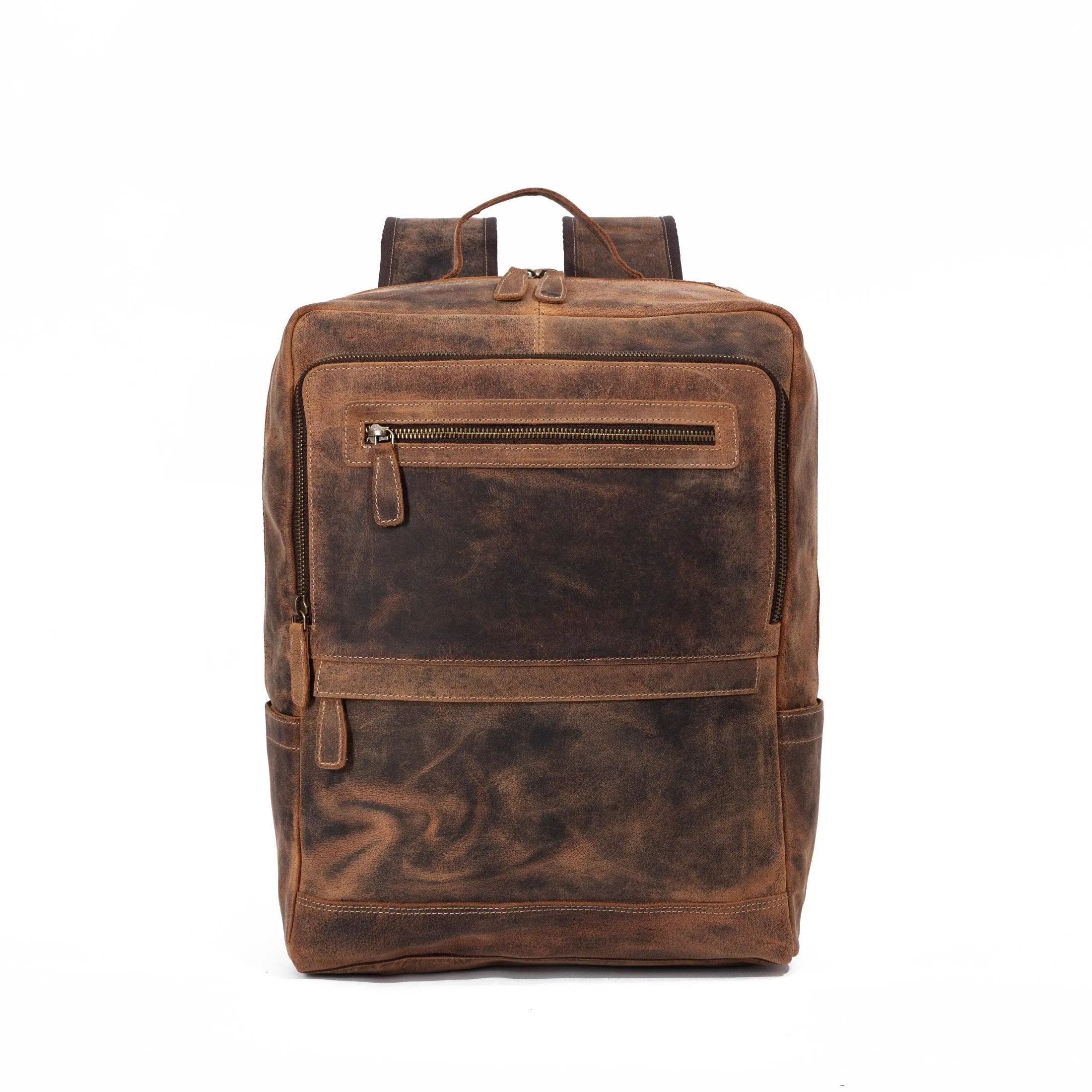 Leather backpack rucksack laptop bag for women and men travel school college hiking travel essential shoulder camping Premium buffalo leather bag