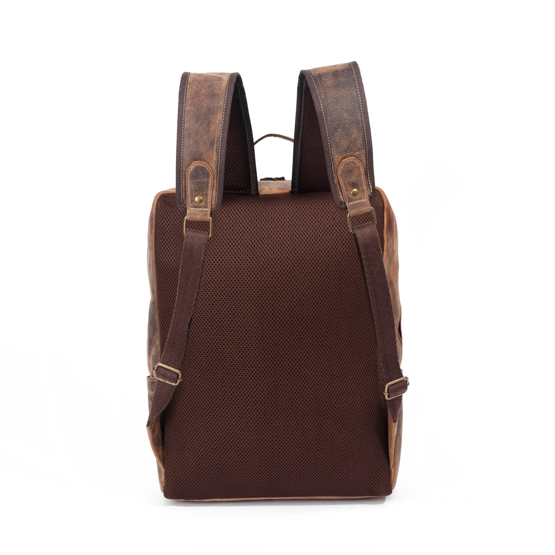 Leather backpack rucksack laptop bag for women and men travel school college hiking travel essential shoulder camping Premium buffalo leather bag