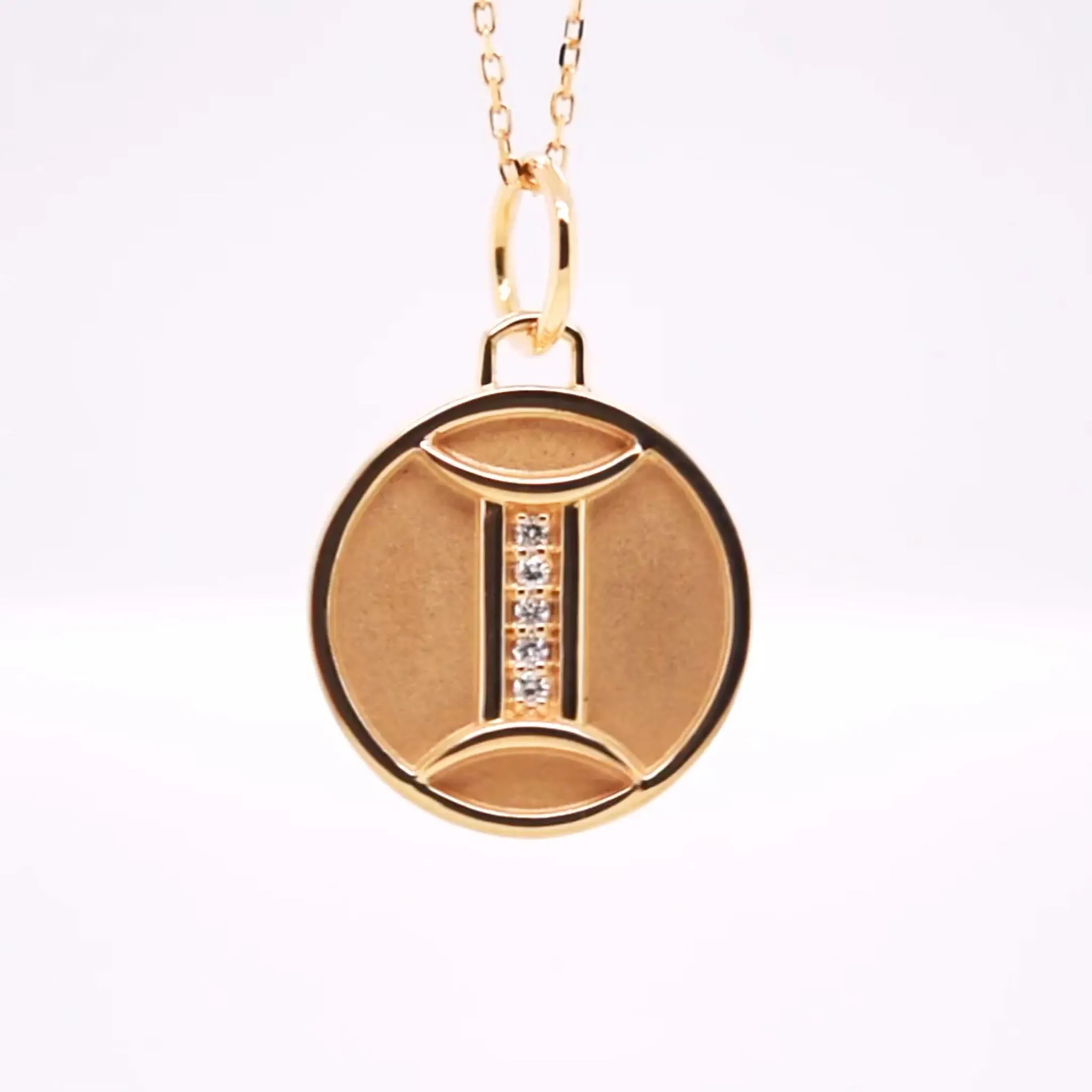 Mini  "Gemini" 18K Gold Charm with Diamonds