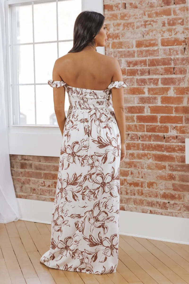 MUSE White Floral Off The Shoulder Maxi Dress - FINAL SALE
