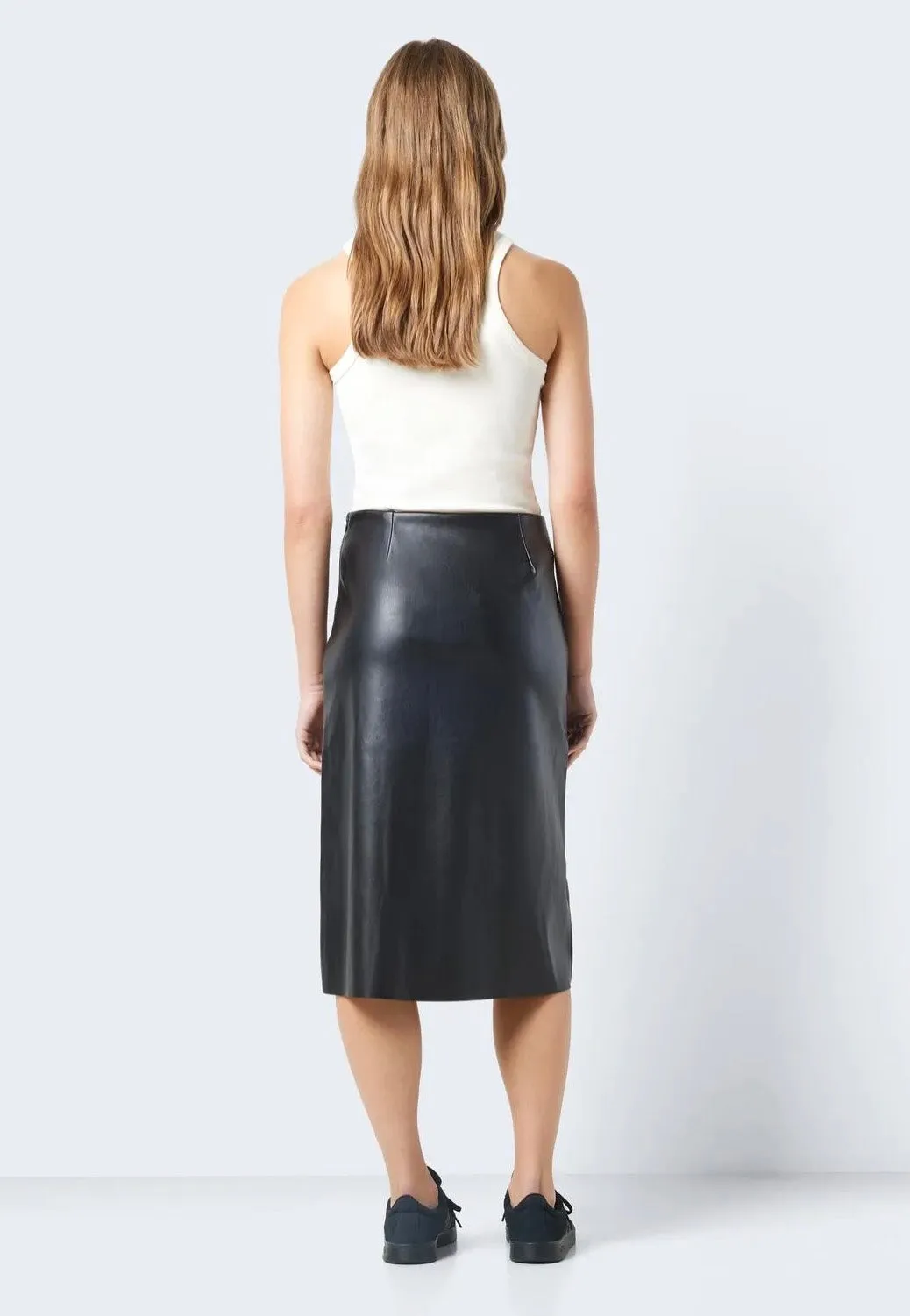Noisy May - Clara Slit Midi Leng Black - Skirt