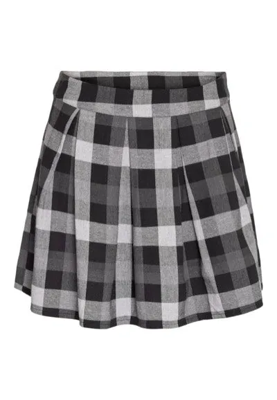Noisy May - Ebba Pleated Obsidian Agate Gray/Charcoal Gray - Skirt