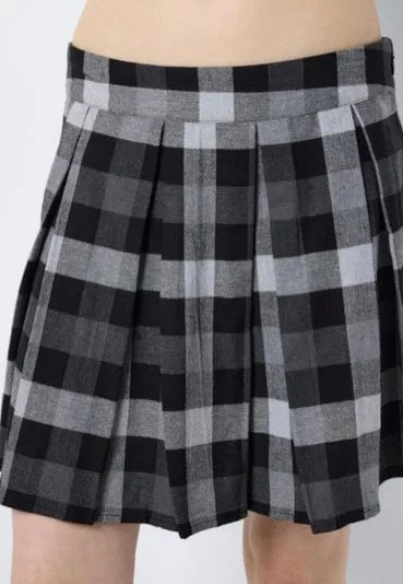Noisy May - Ebba Pleated Obsidian Agate Gray/Charcoal Gray - Skirt