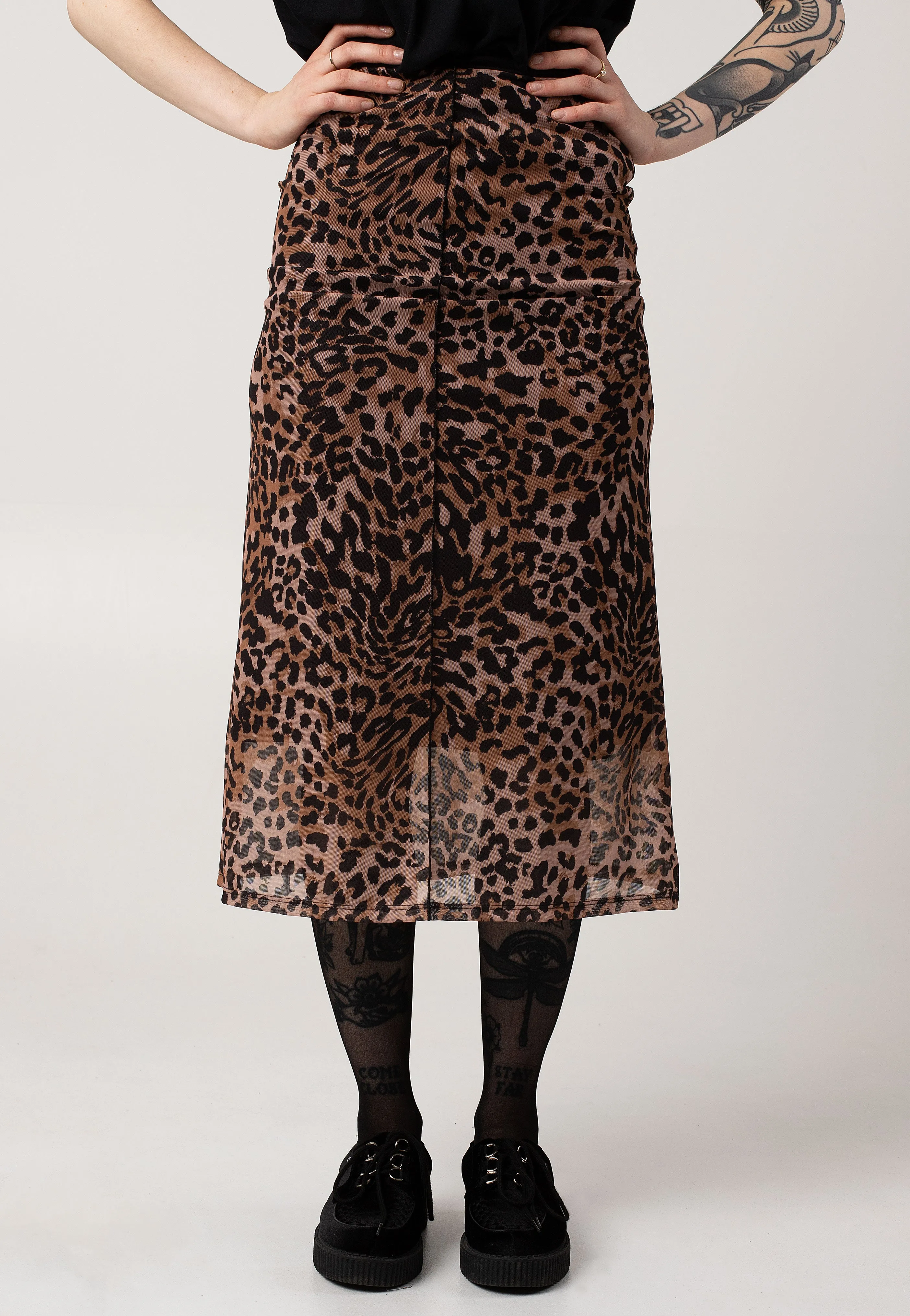 Noisy May - Elif Overlock Ankle Black Leo - Skirt