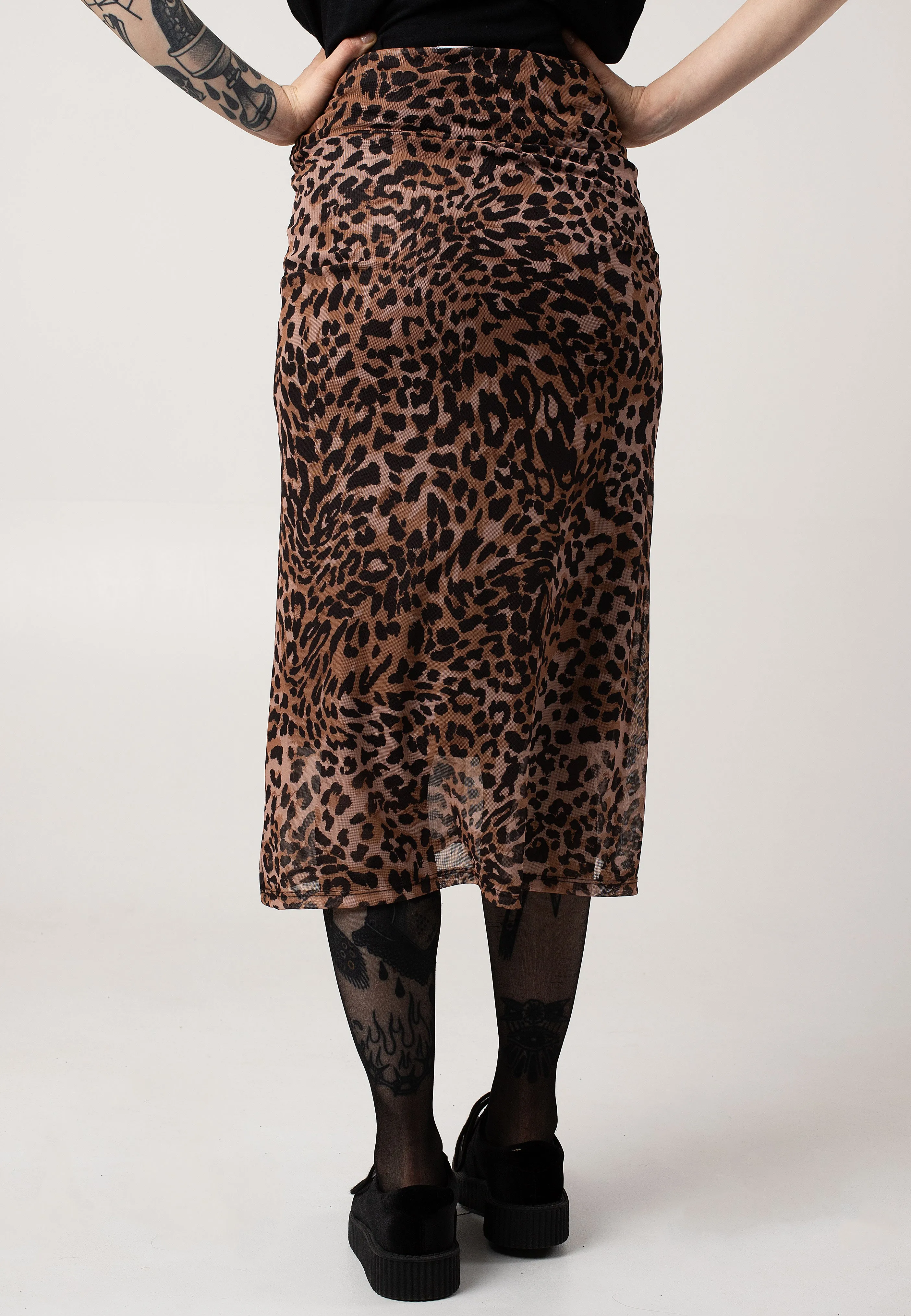 Noisy May - Elif Overlock Ankle Black Leo - Skirt