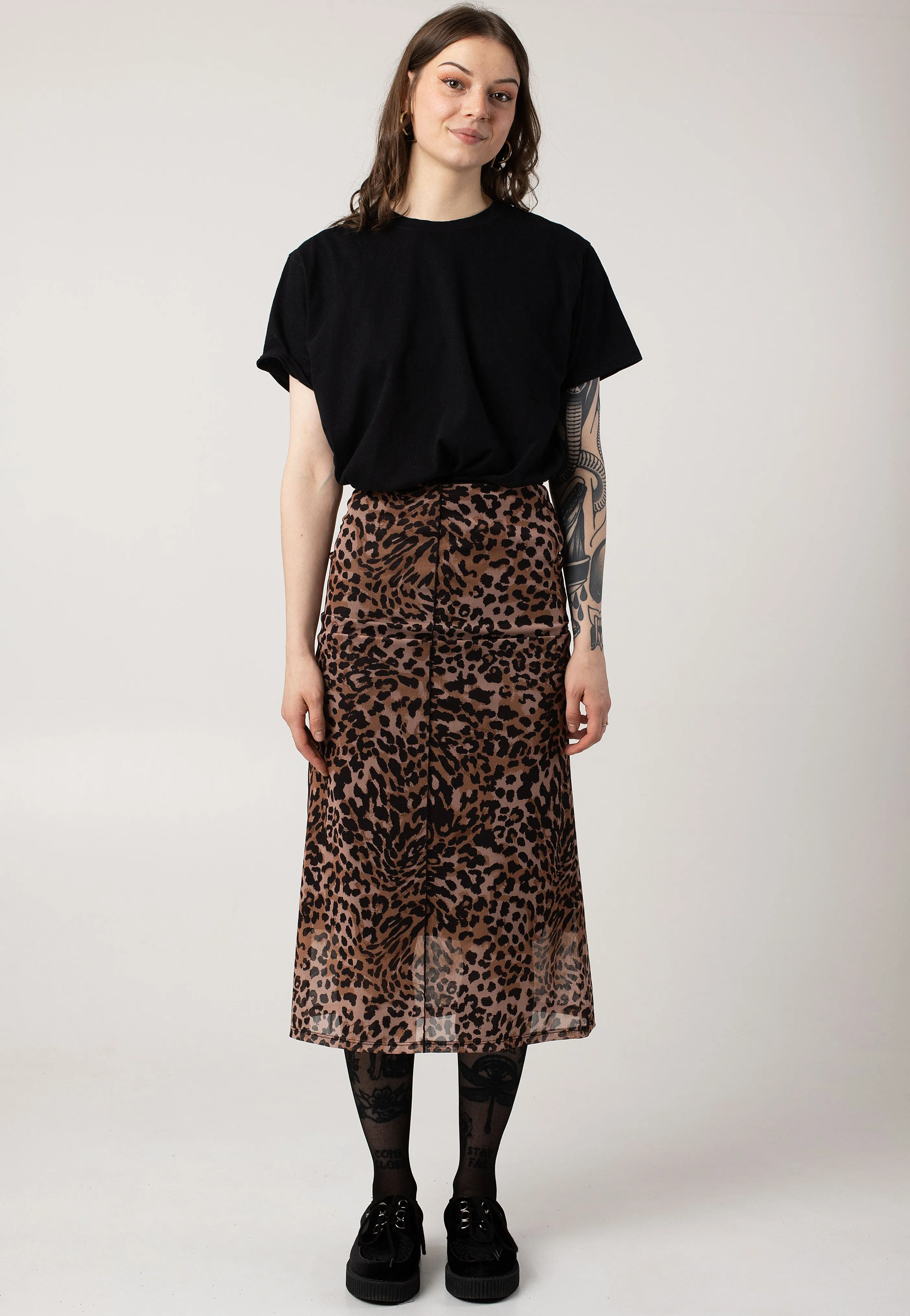 Noisy May - Elif Overlock Ankle Black Leo - Skirt