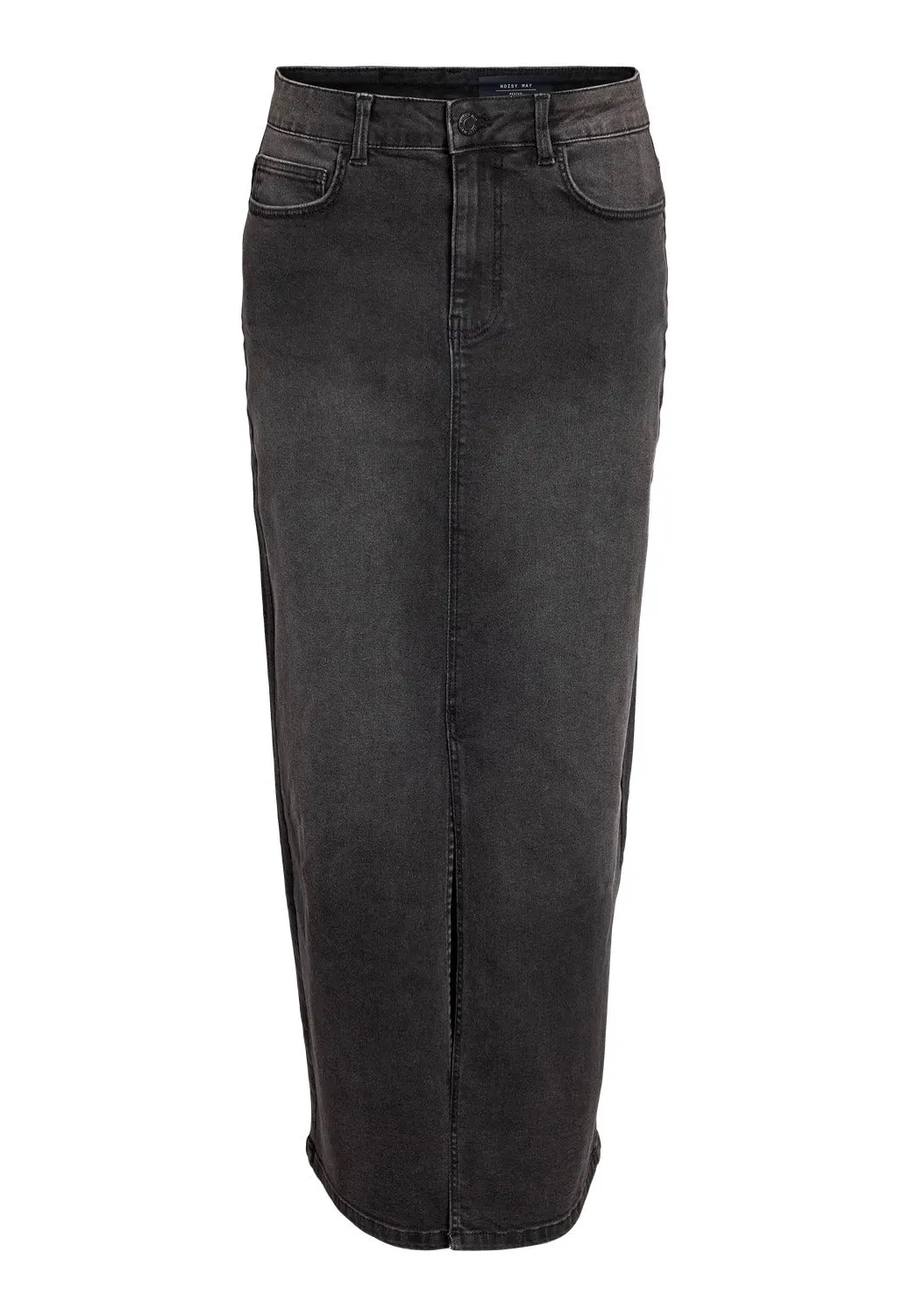 Noisy May - Sissel Slit Long Dark Grey Denim - Skirt