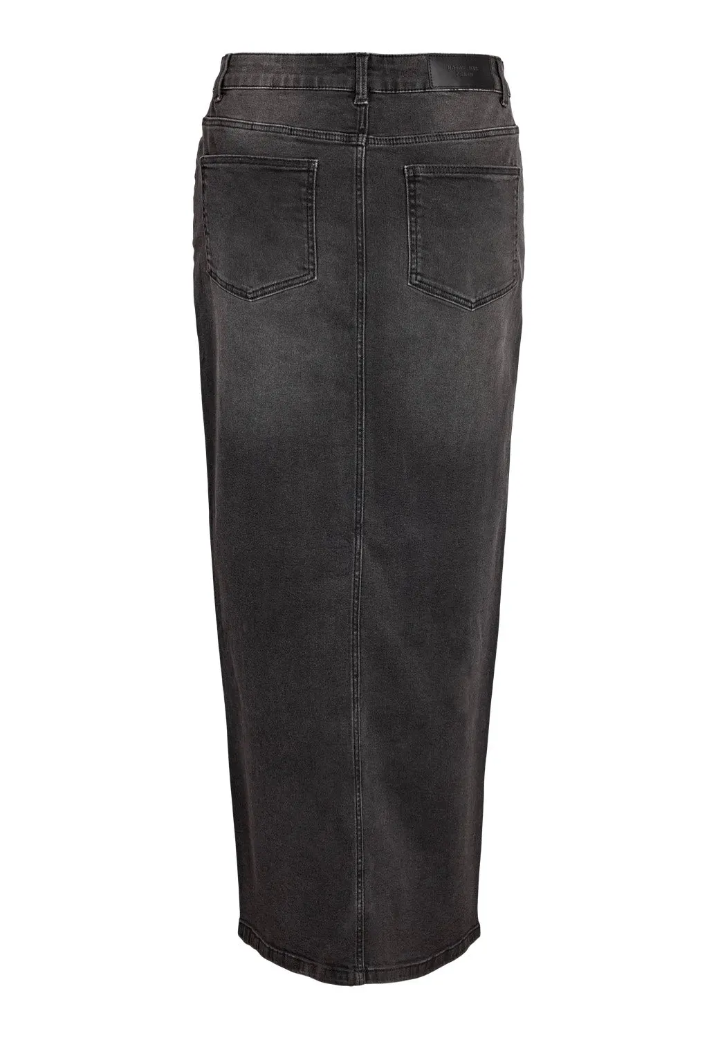 Noisy May - Sissel Slit Long Dark Grey Denim - Skirt
