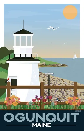 Ogunquit Marginal Way Lighthouse Illustration