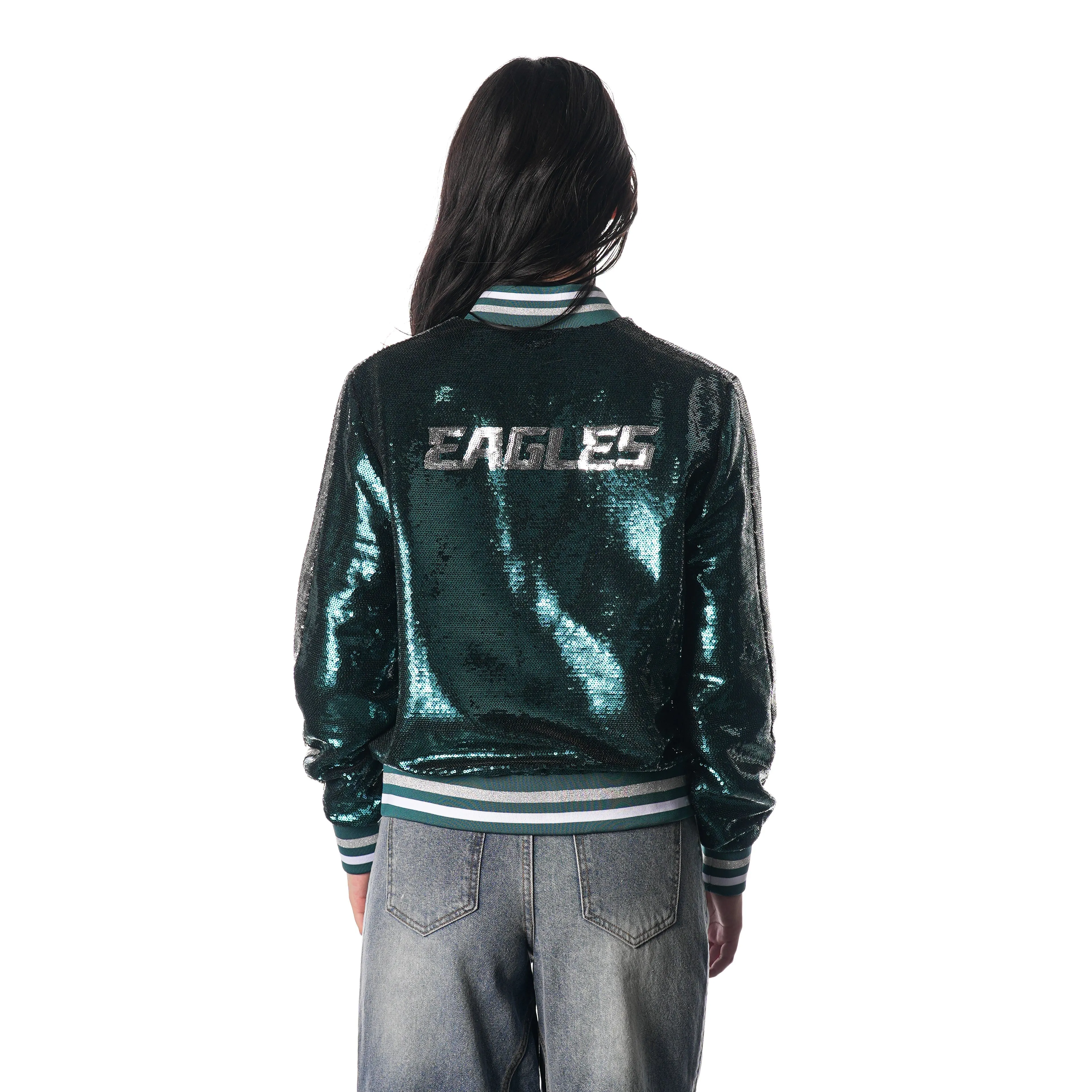 PHILADELPHIA EAGLES SEQUIN BOMBER - GREEN